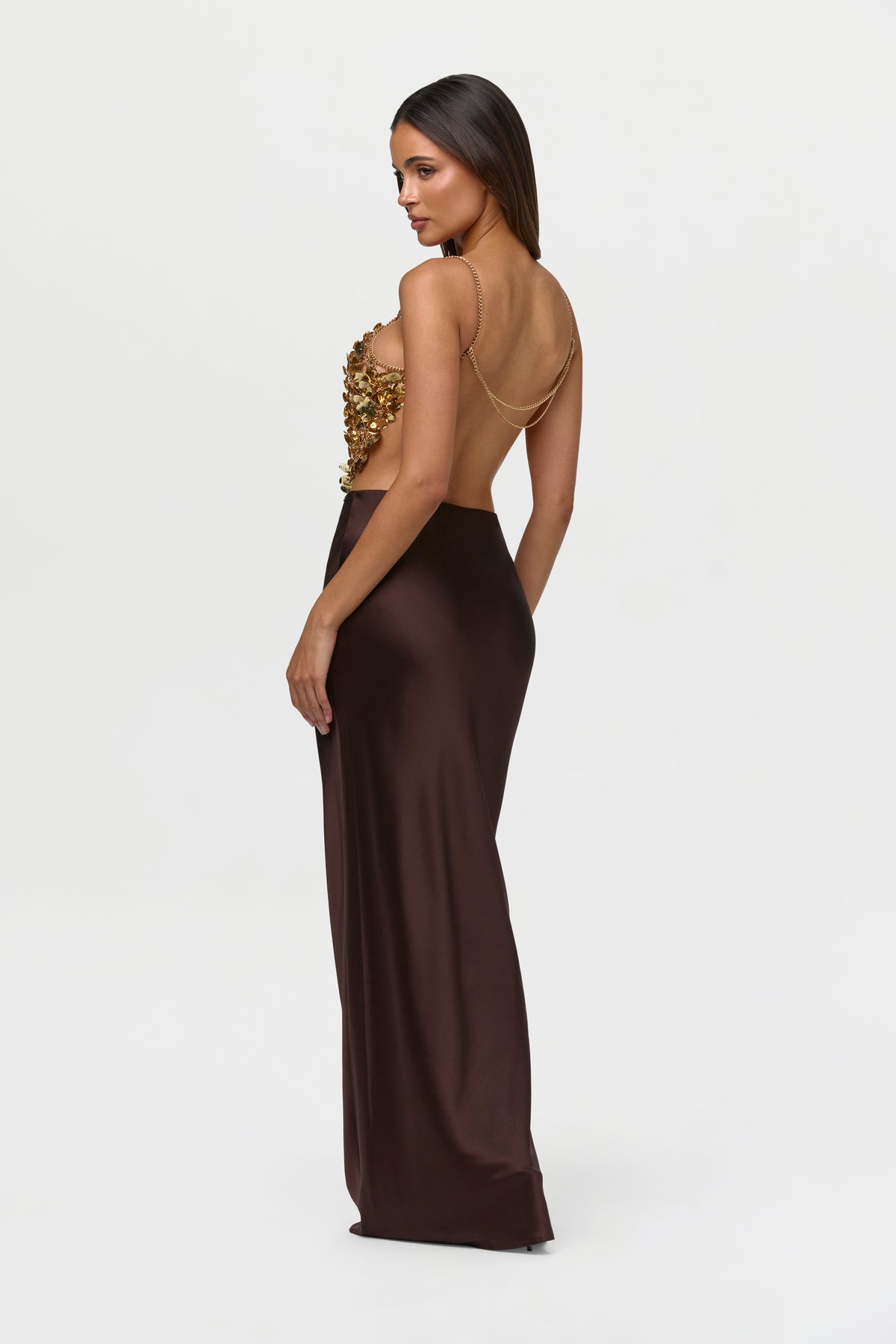 Silk High Waist Maxi Skirt