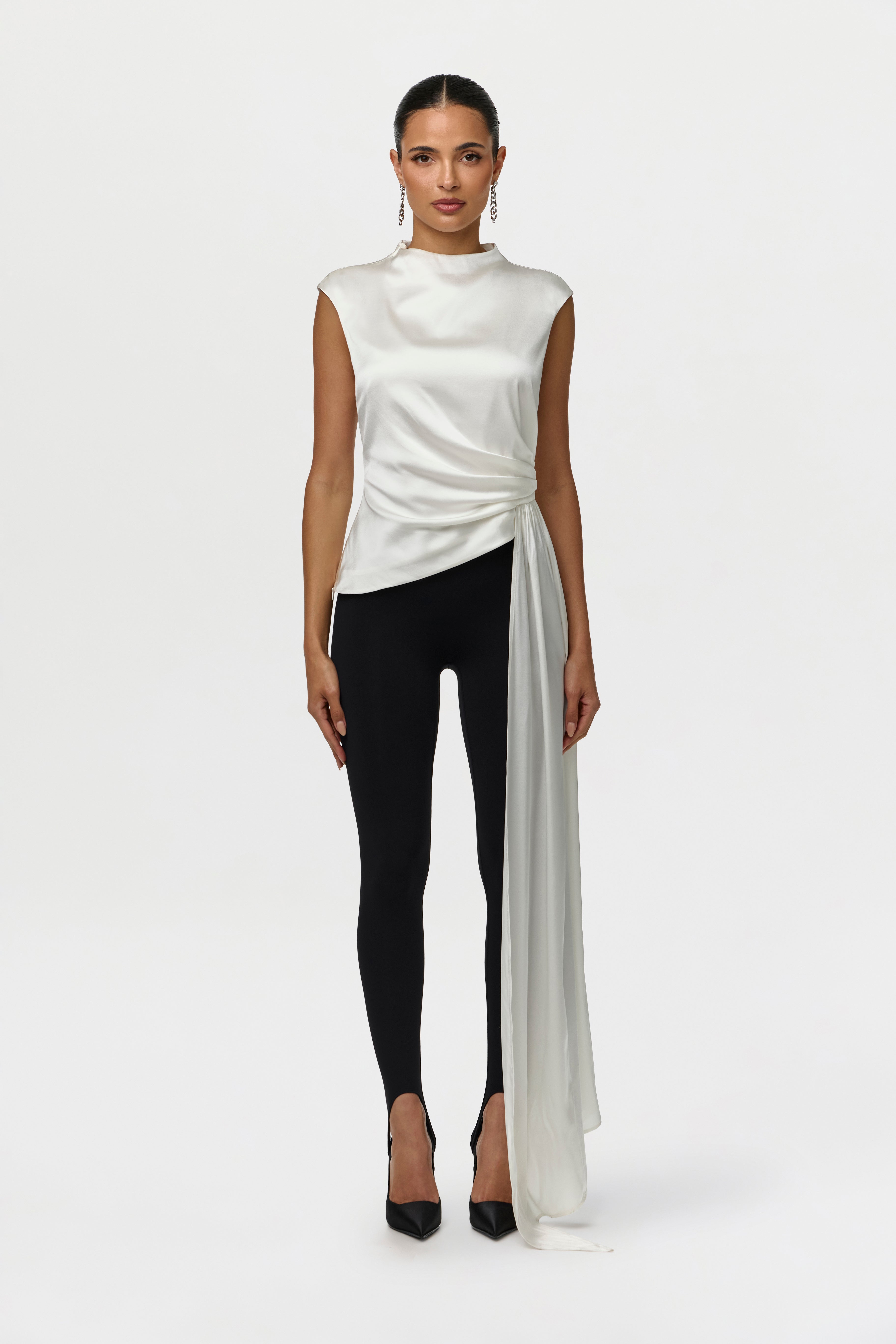 Silk Asymmetric Drape Top – Naked Wardrobe