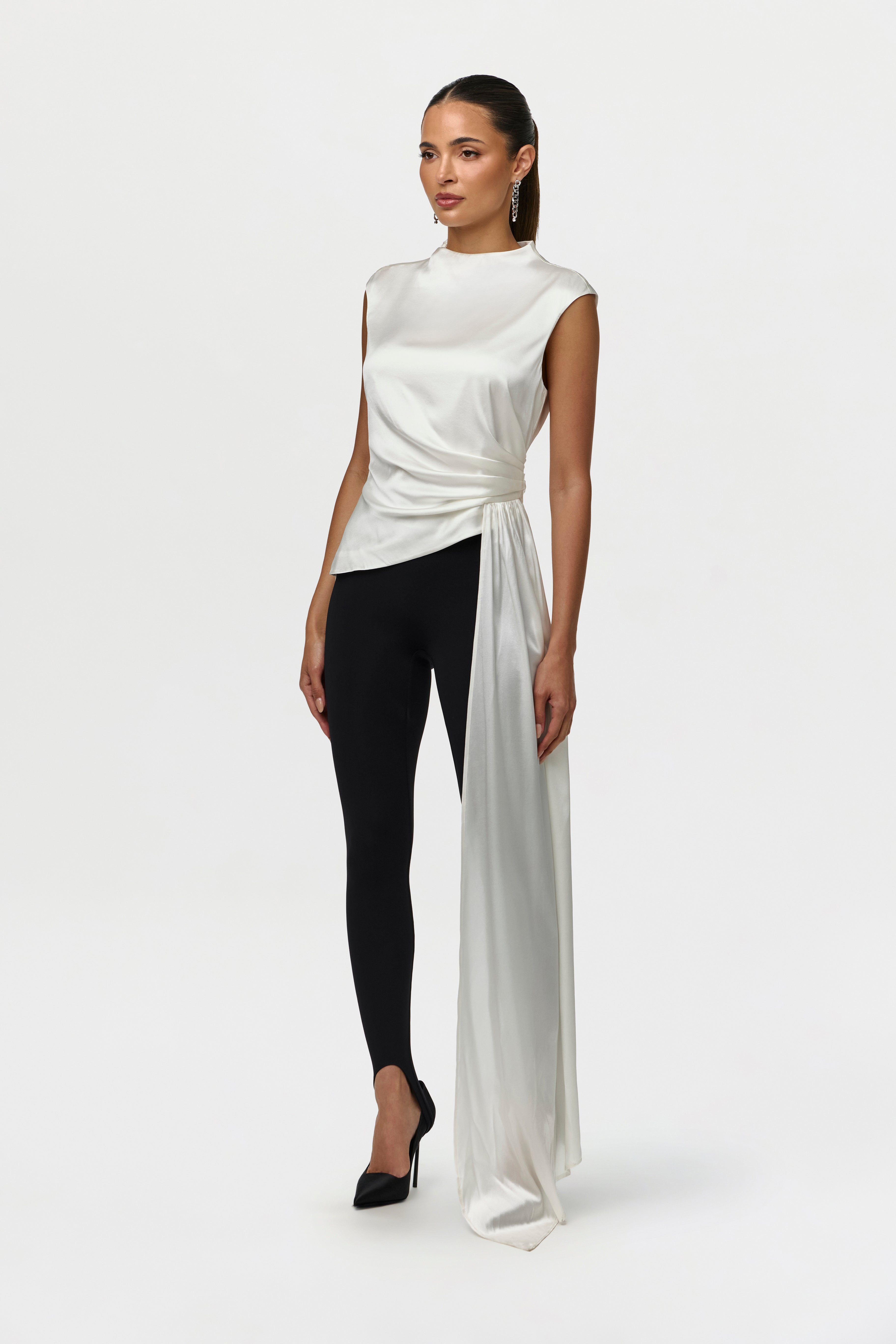 Silk Asymmetric Drape Top – Naked Wardrobe