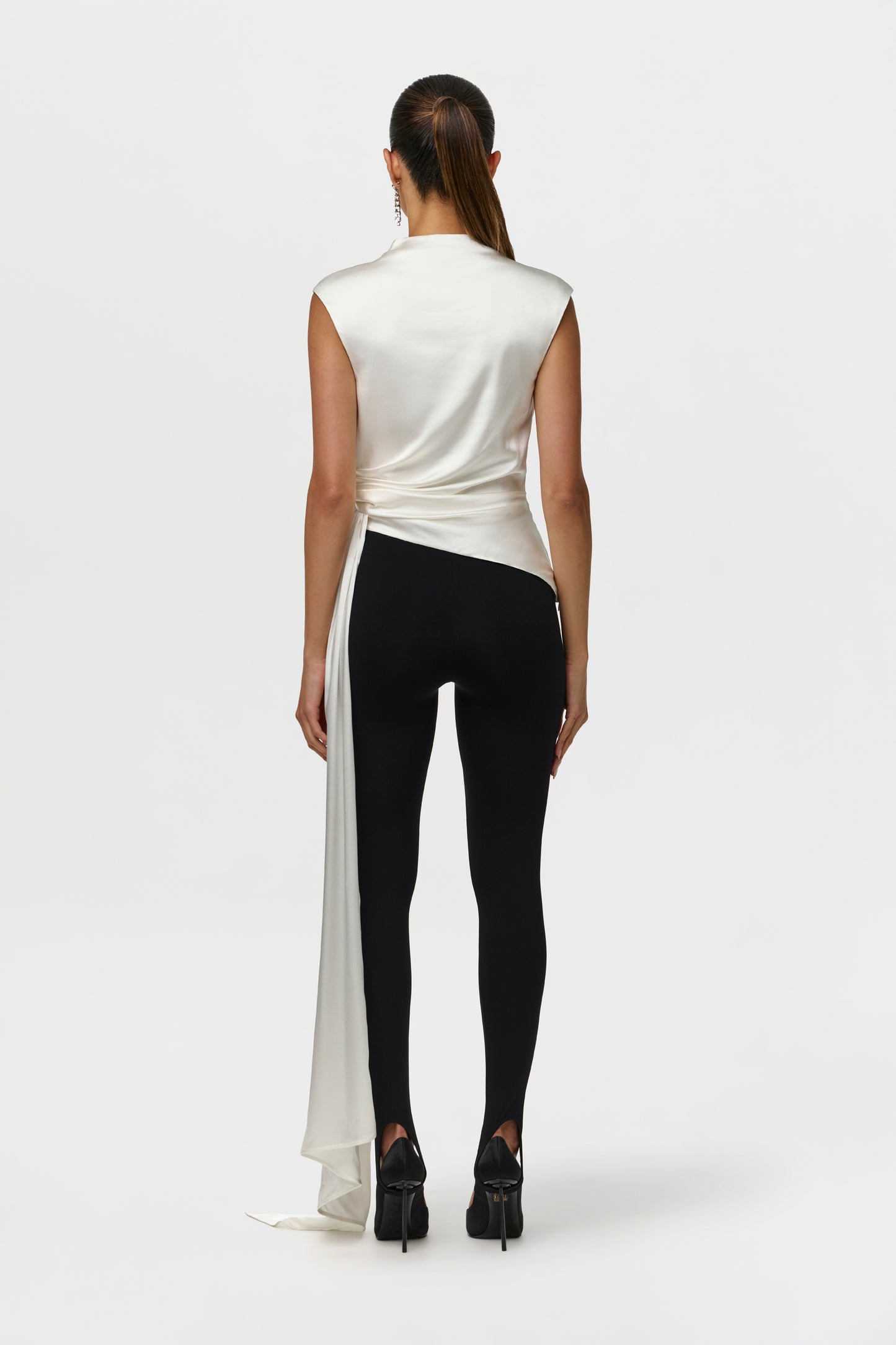 Silk Asymmetric Drape Top