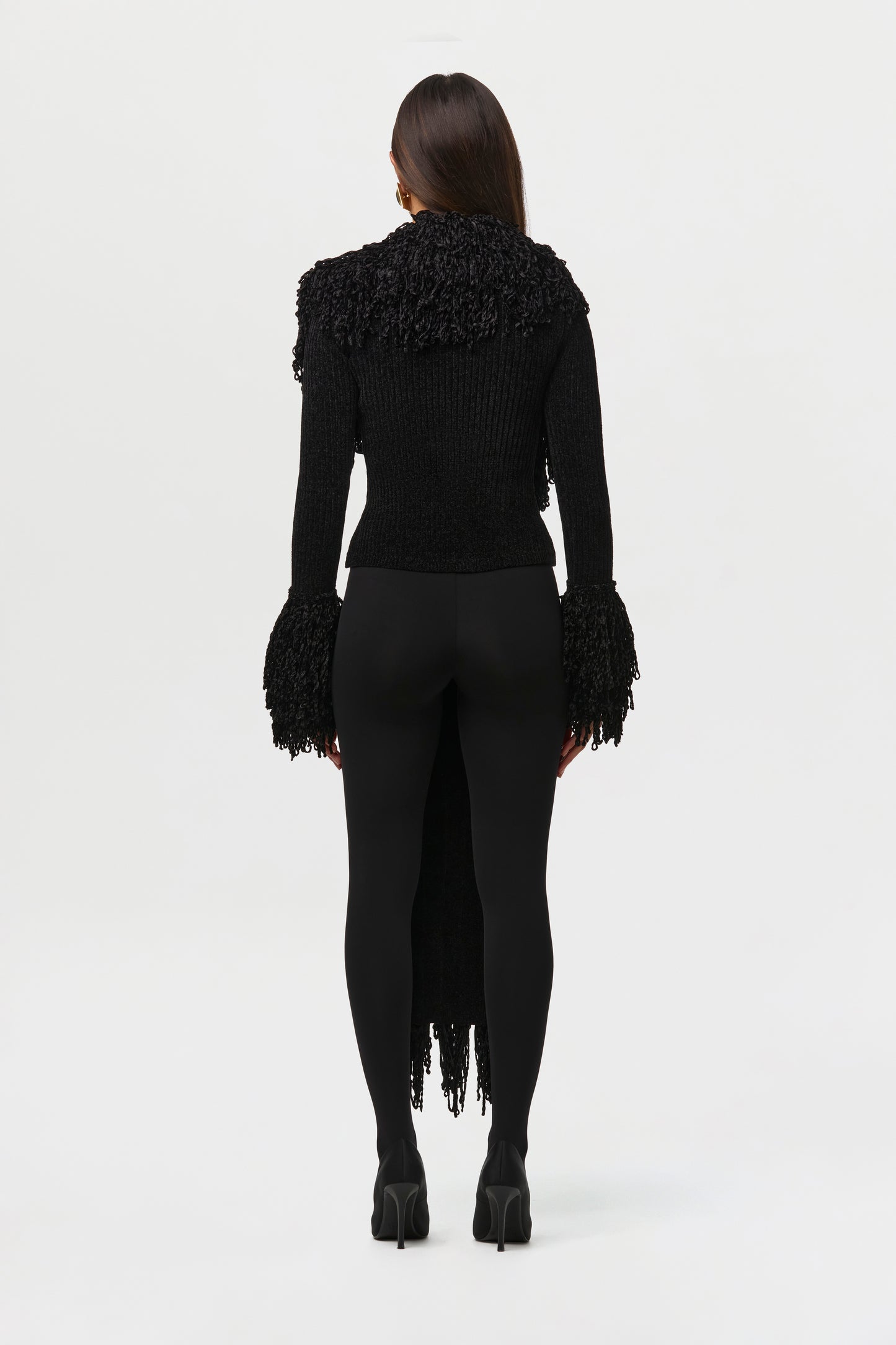 Loop Knit Fringe Cardigan Top