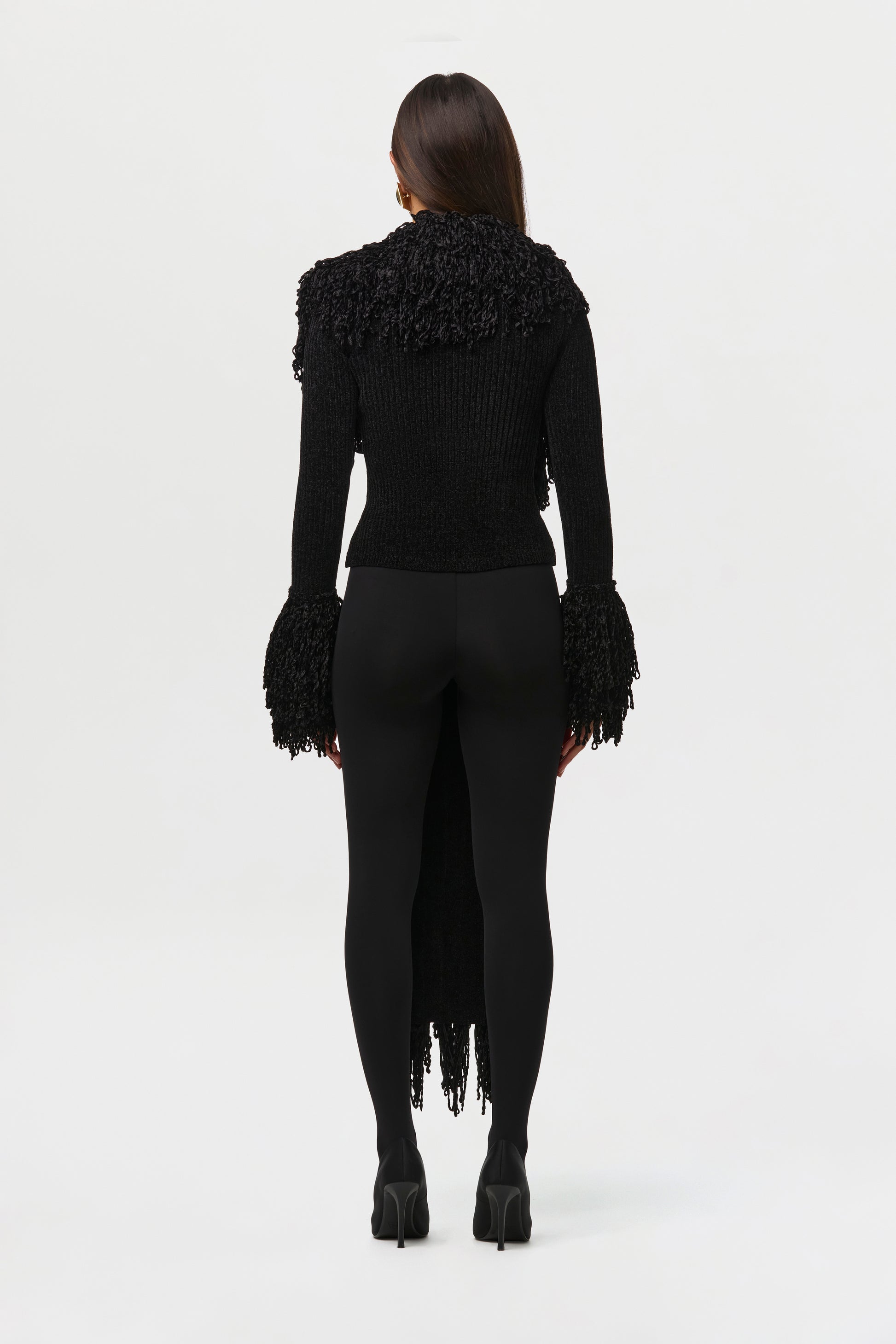 Loop Knit Fringe Cardigan Top