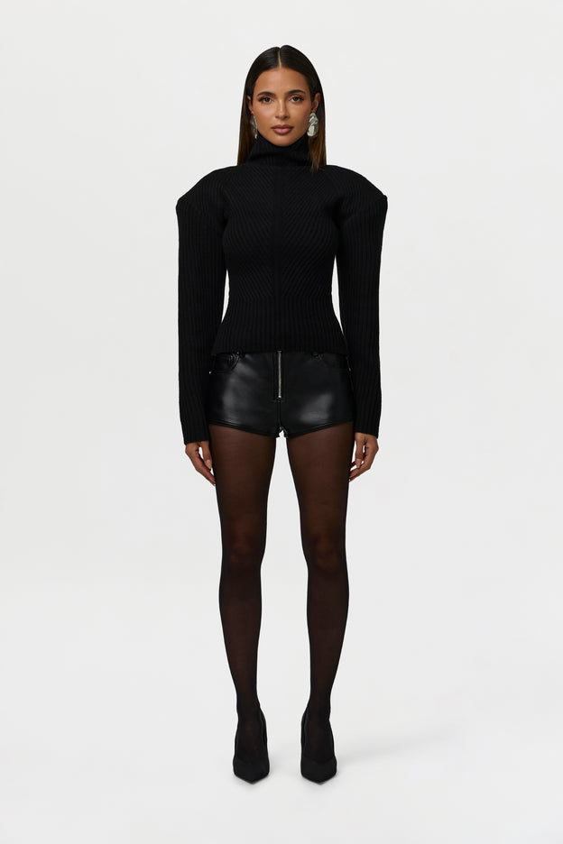 Vegan Leather Moto Shorts