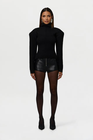 Vegan Leather Moto Shorts