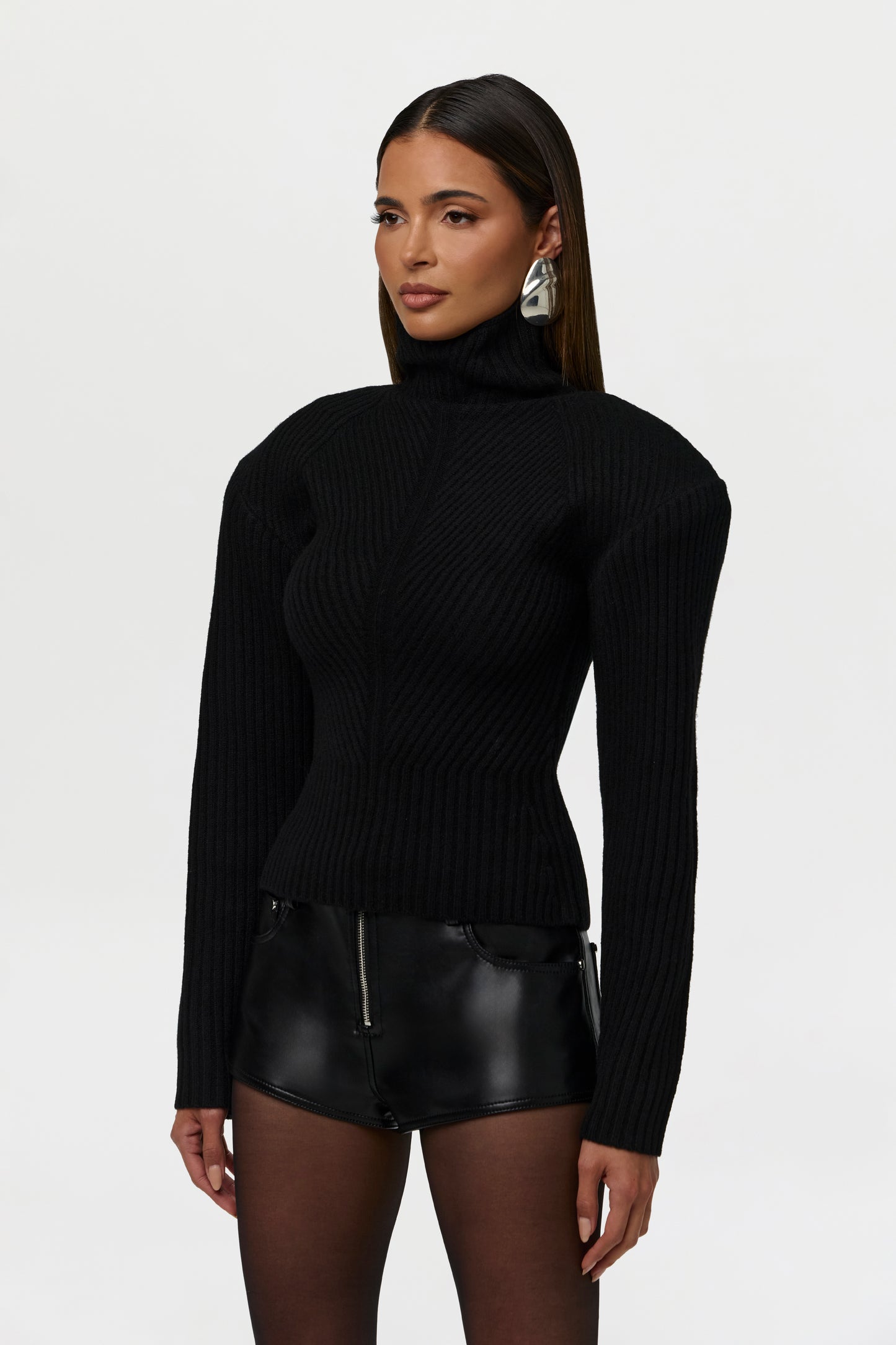 Vegan Leather Moto Shorts