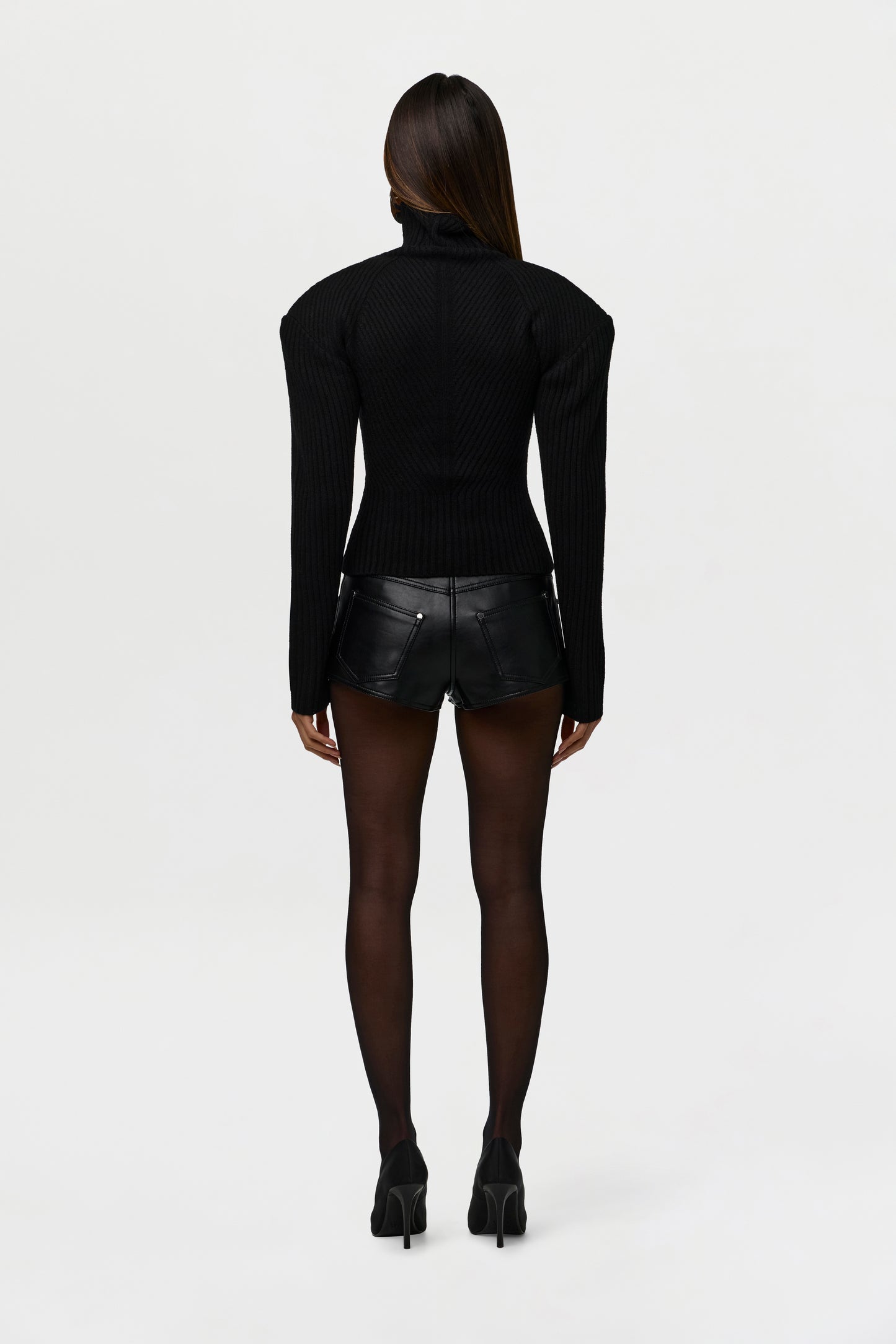 Vegan Leather Moto Shorts