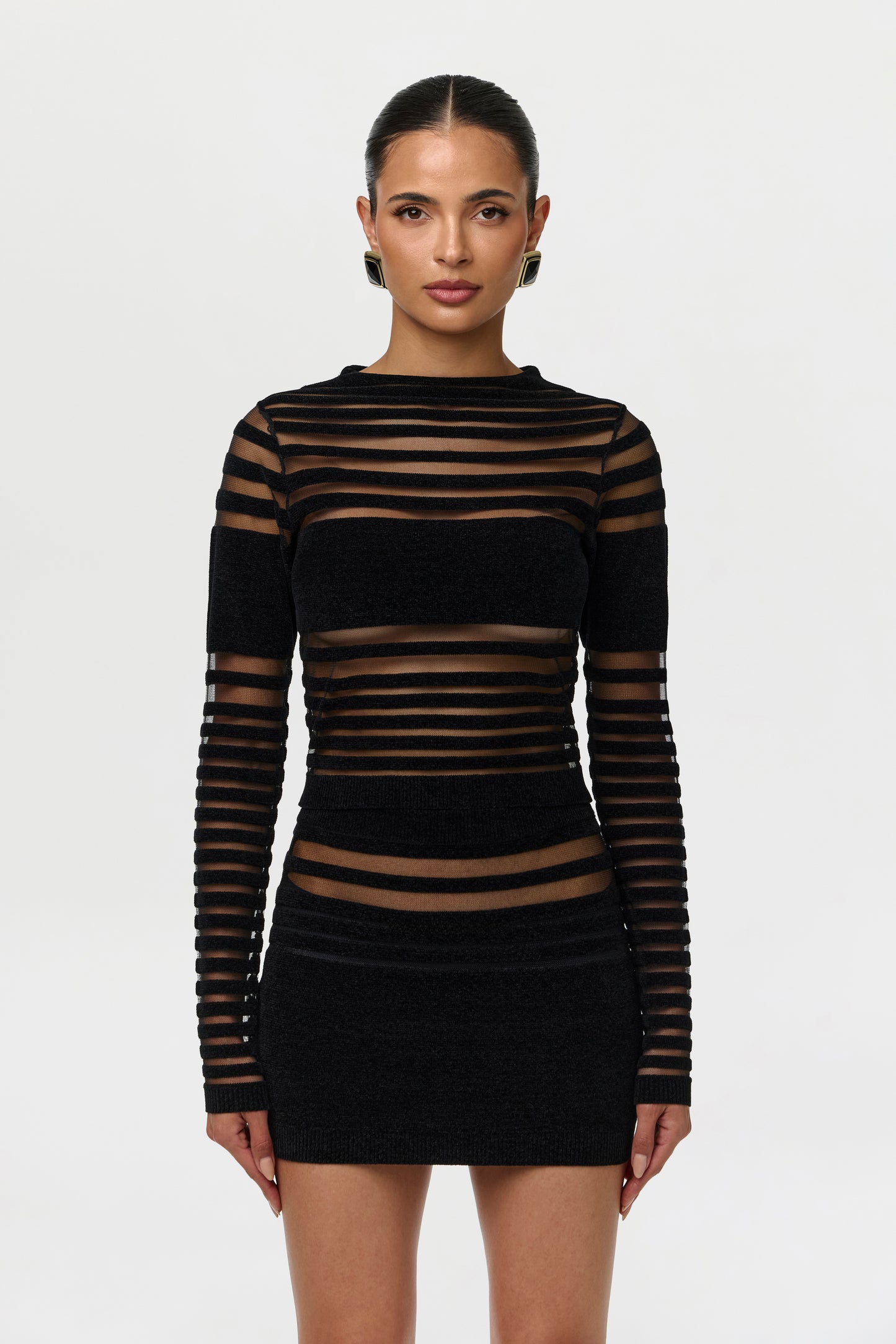 Knit Stripe Sheer Top