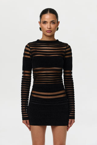 Knit Stripe Sheer Top
