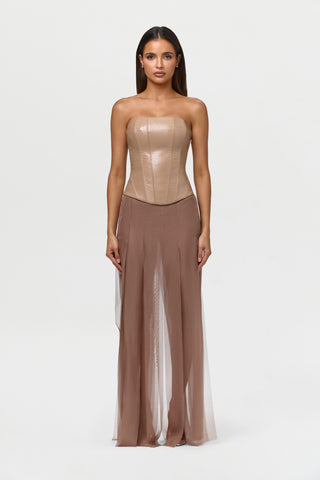 Chiffon Fringe Maxi Skirt