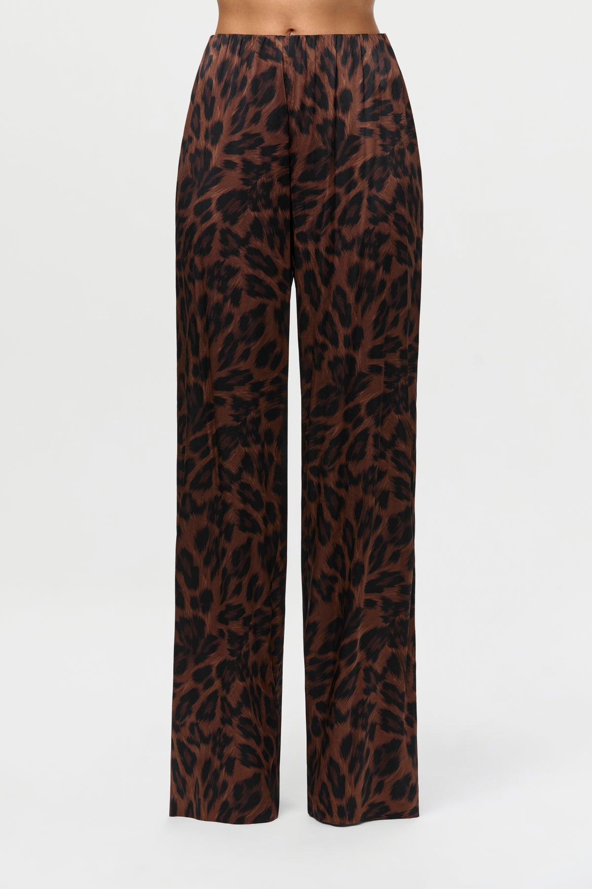 Silk Print Wideleg Pants
