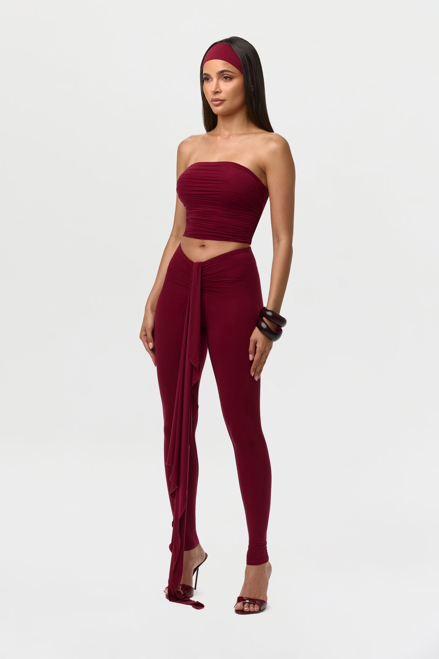 Sangria Naked Cinched Front Leggings Petite