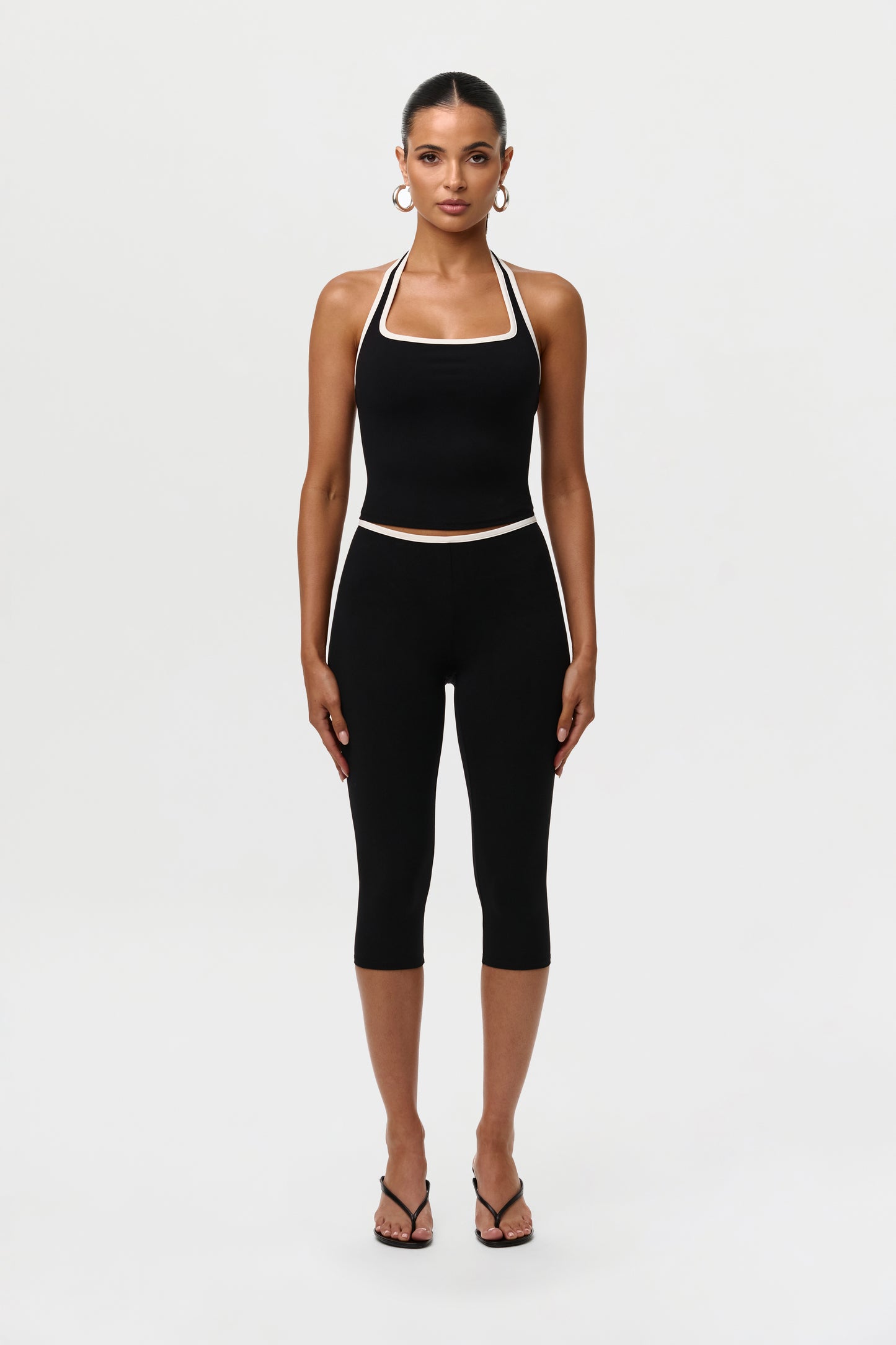 Black Sporty Naked Tank Top