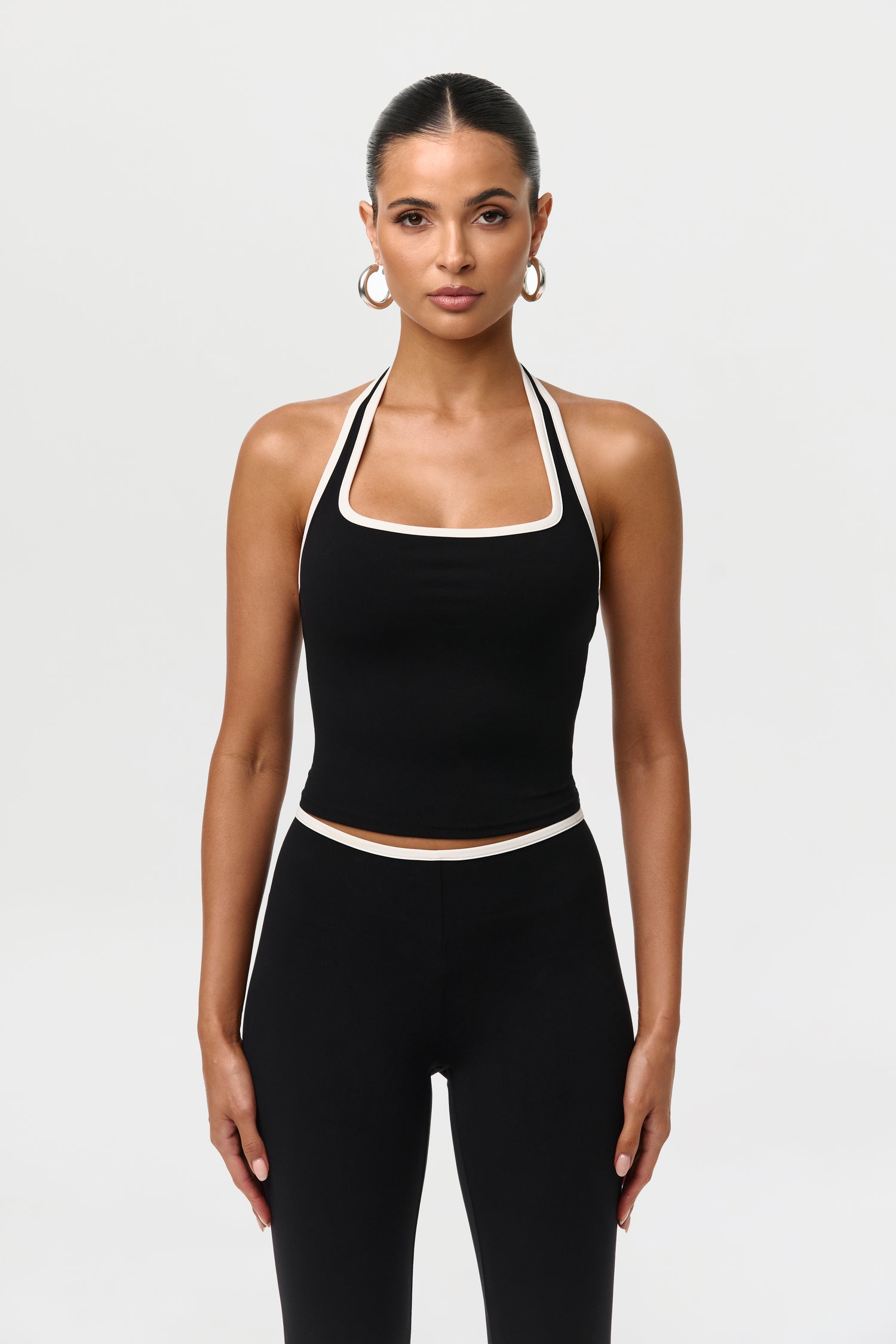 Black Naked Sculpt Halter Top