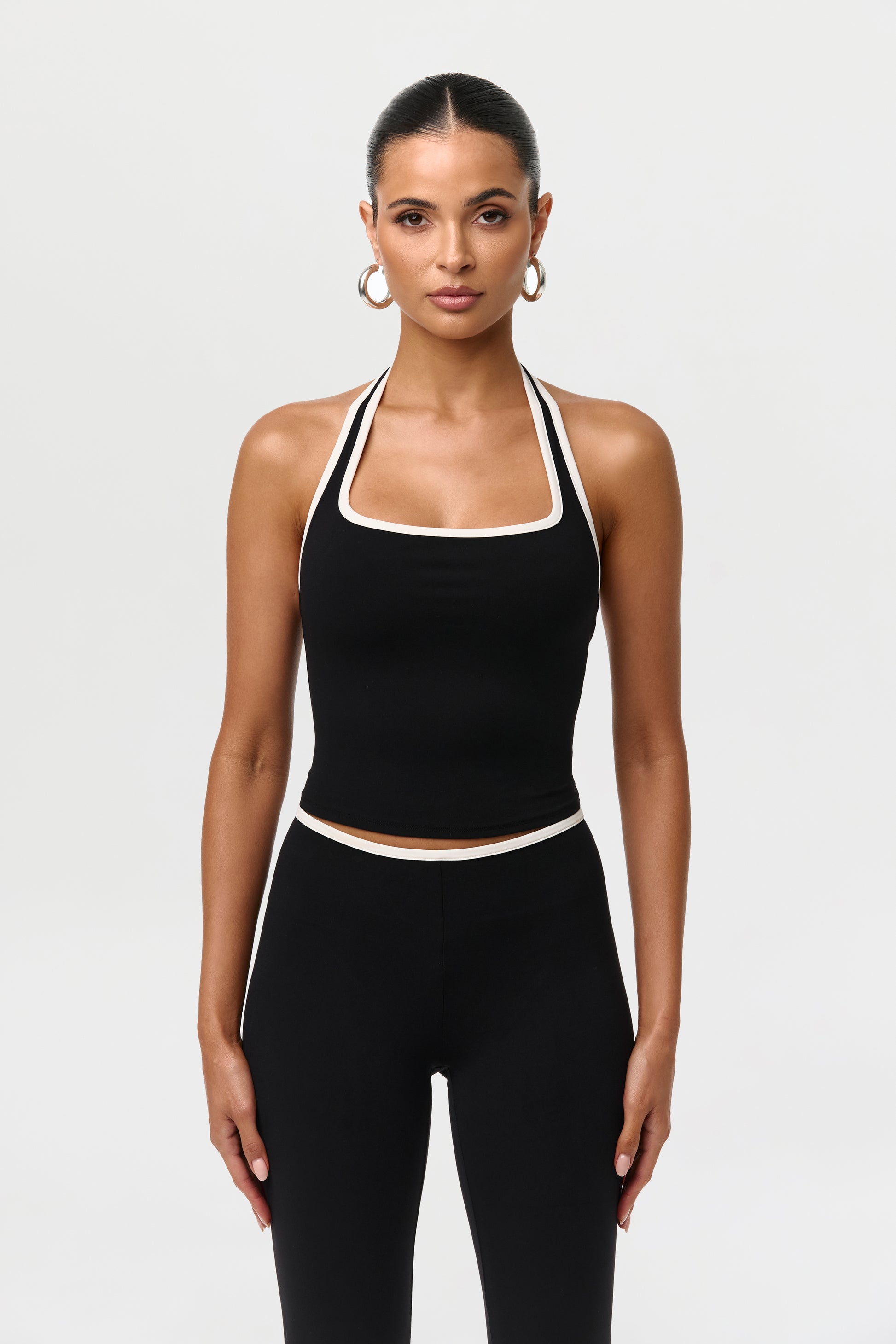 Black Sporty Naked Tank Top