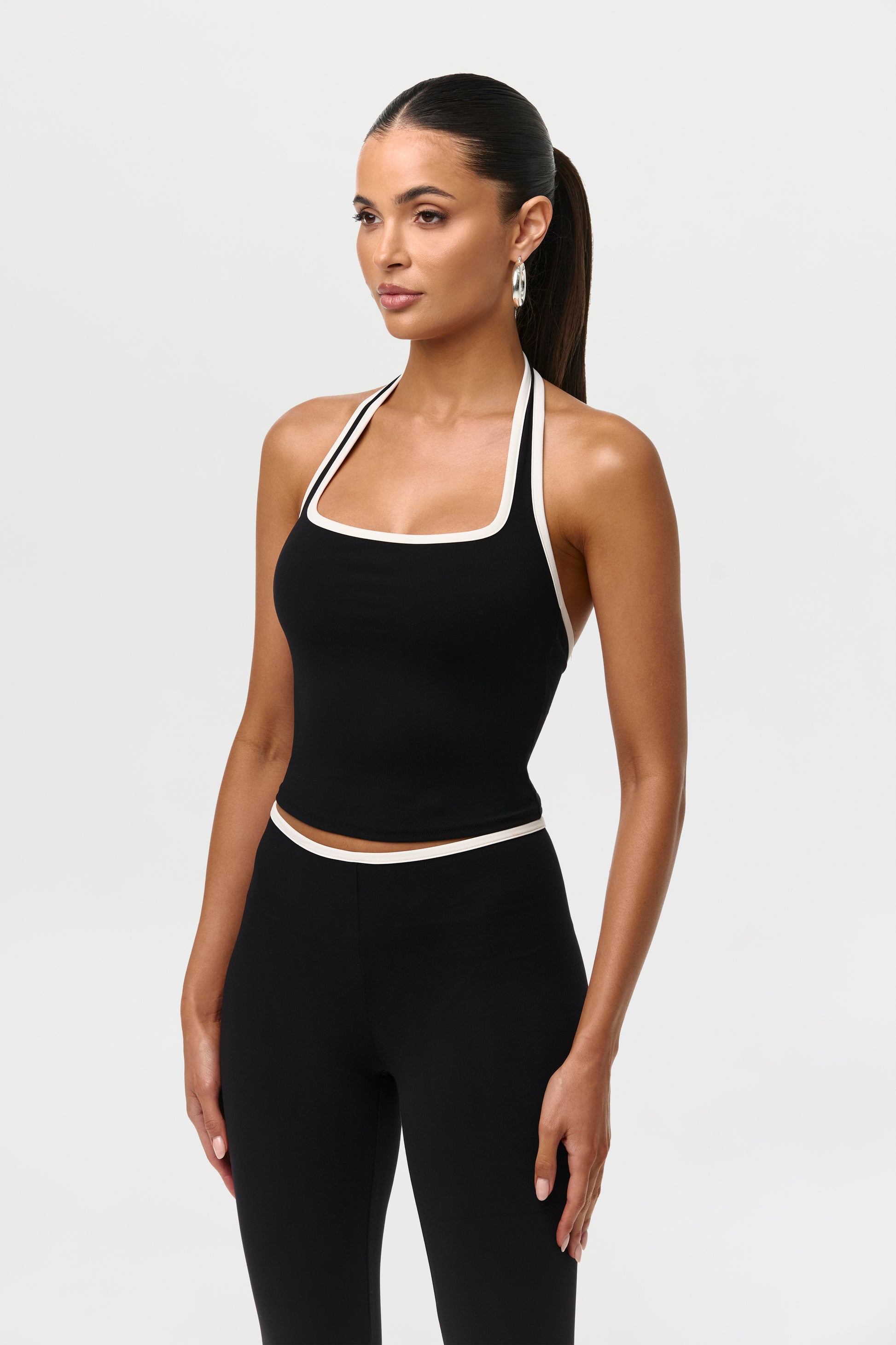 Black Sporty Naked Tank Top