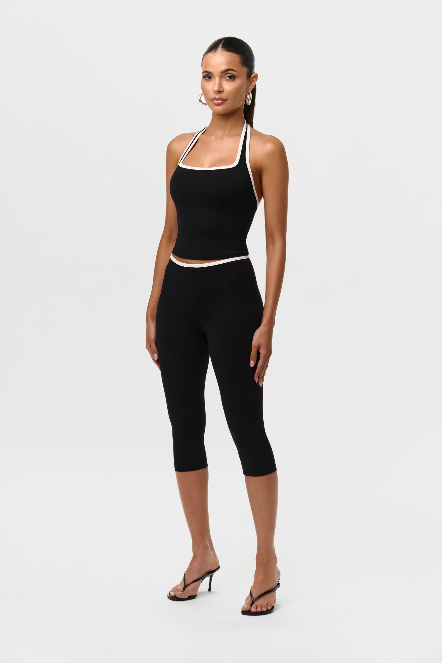 Black Sporty Naked Capri Legging