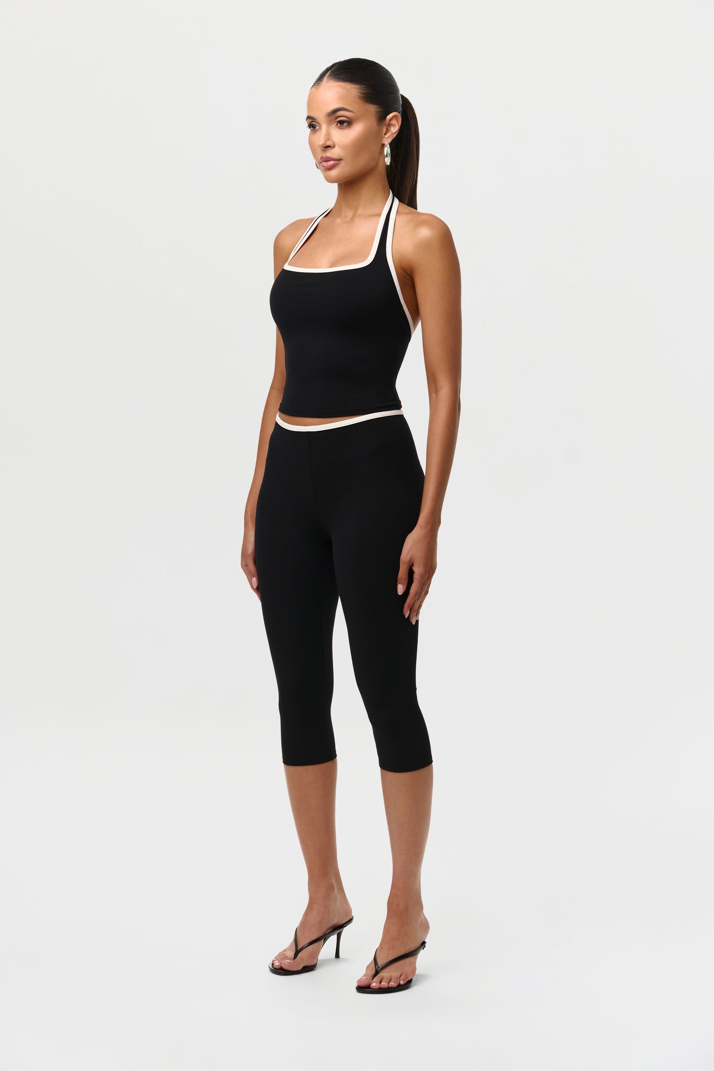 Black Sporty Naked Capri Legging