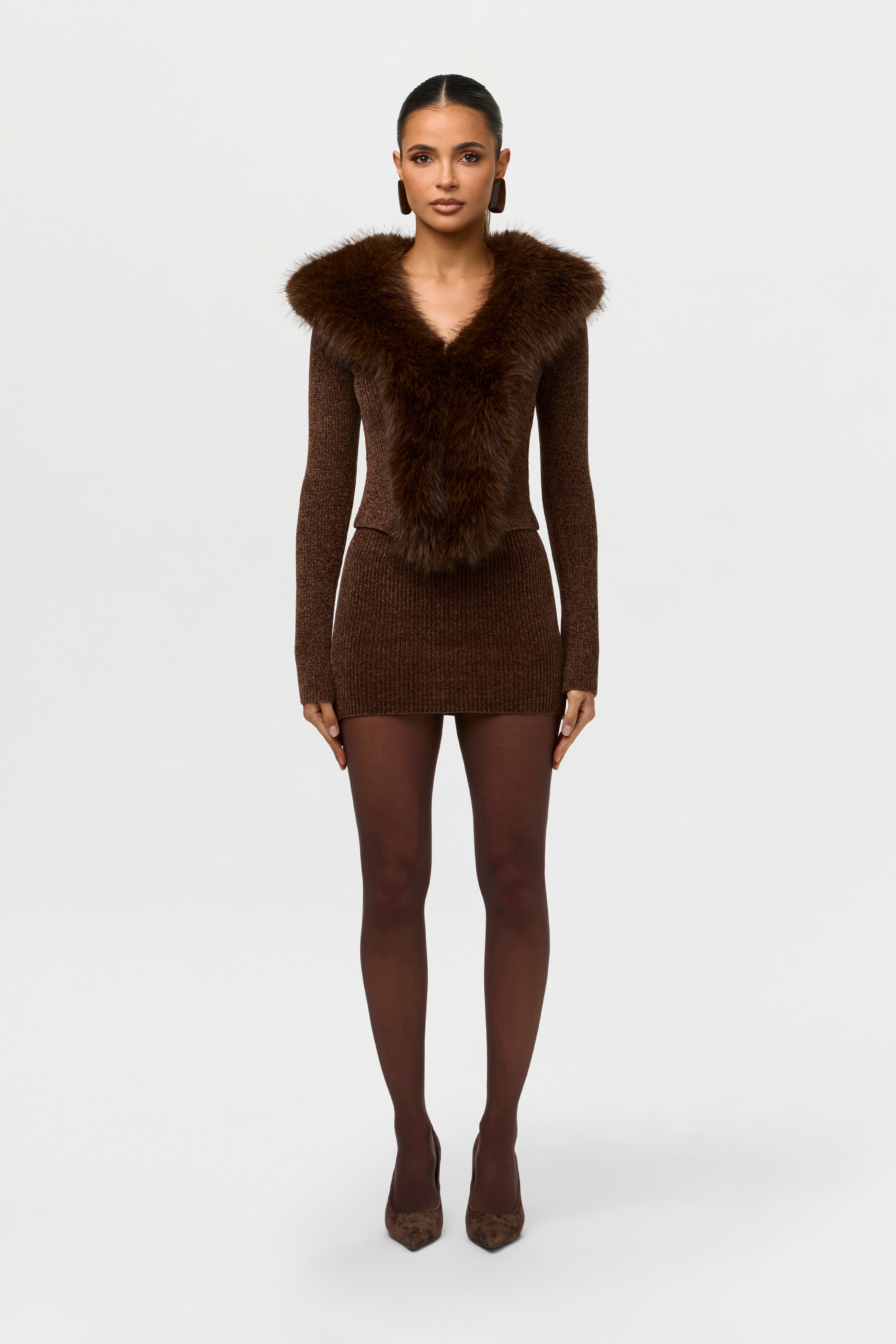 Knit Chenille Mini Skirt