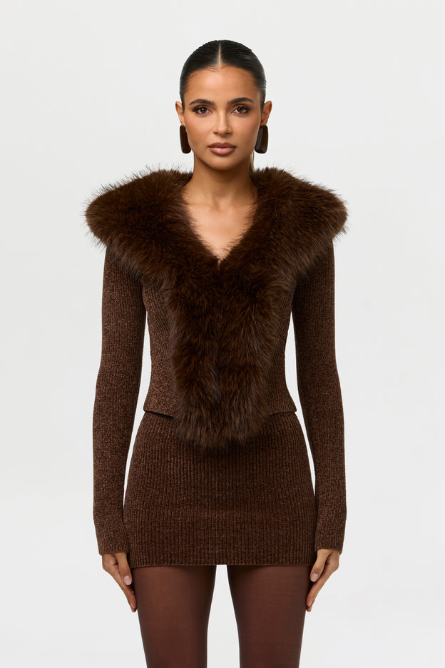 Knit Chenille Mini Skirt