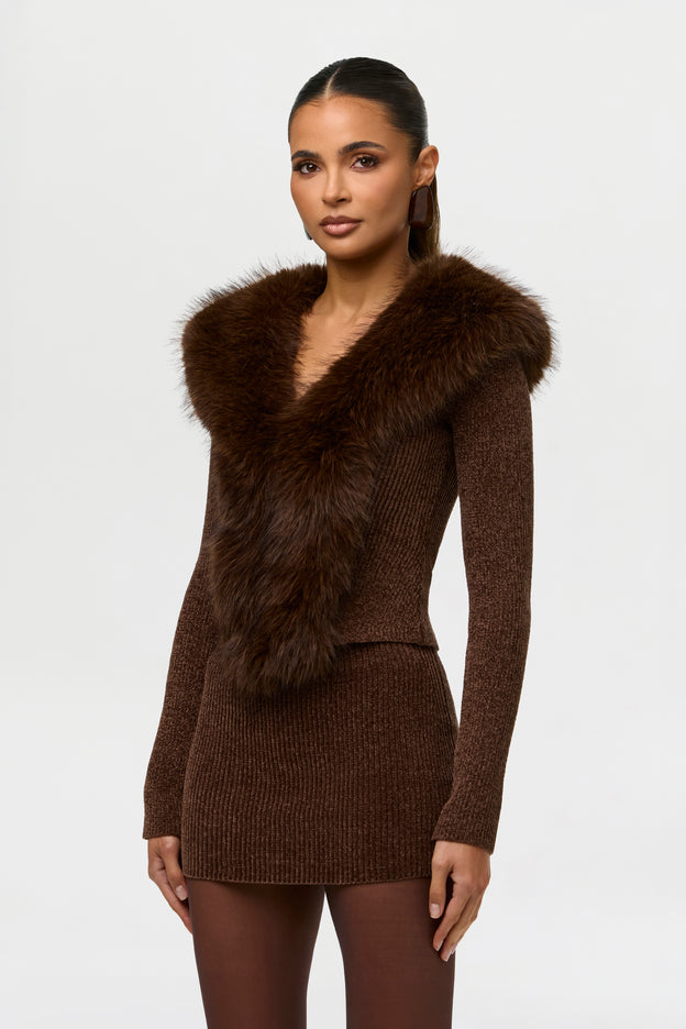 Knit Chenille Mini Skirt