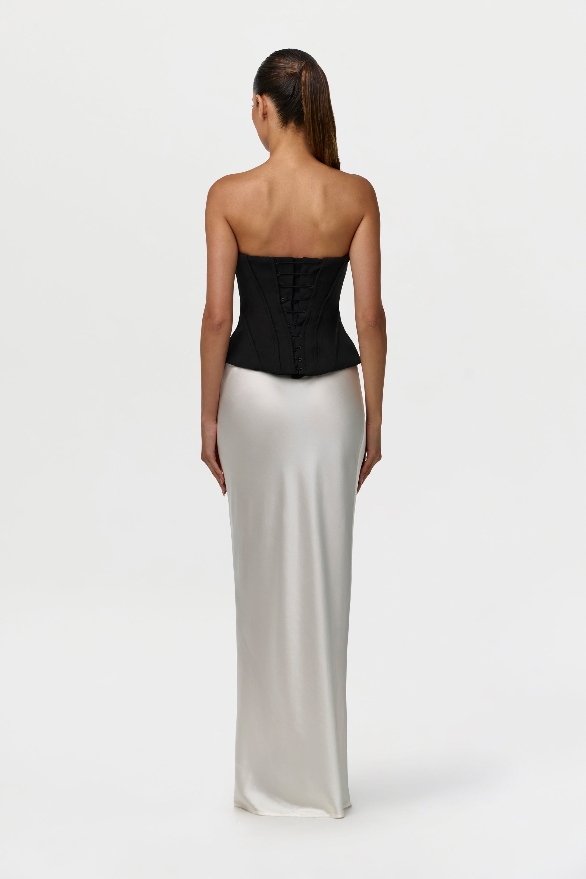 Silk High Waist Maxi Skirt