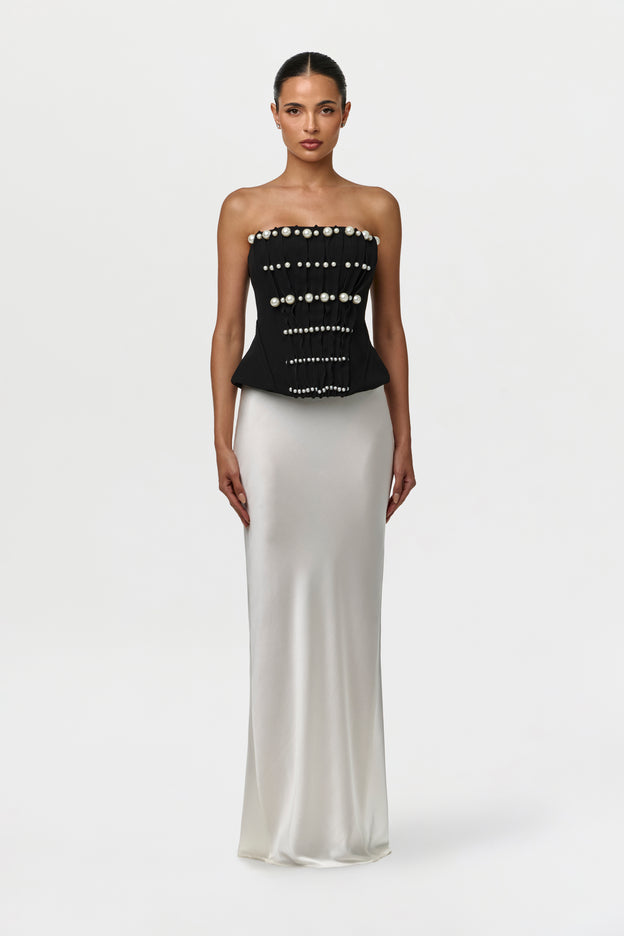 Crepe Pearl Tube Corset
