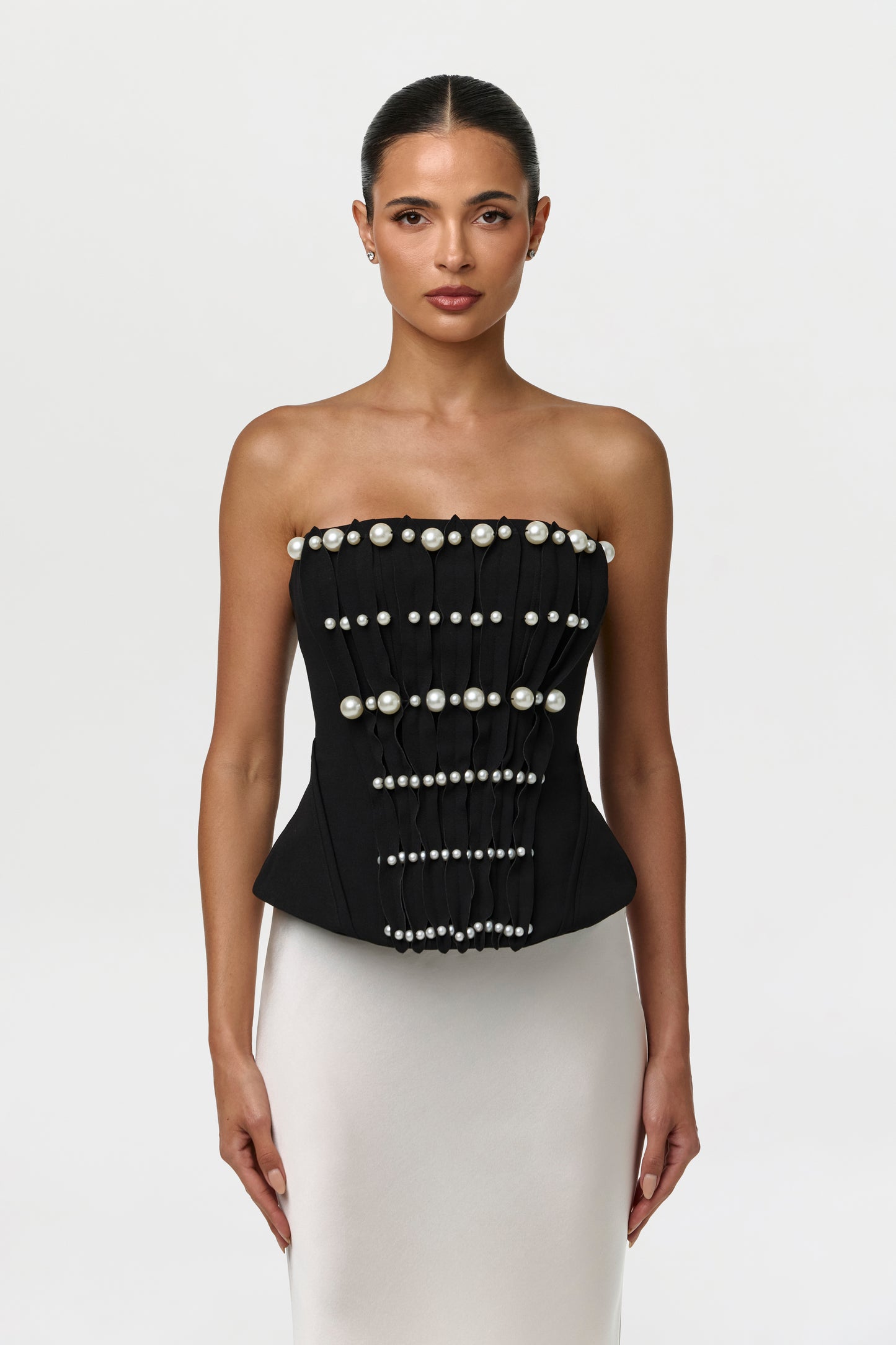 Crepe Pearl Tube Corset