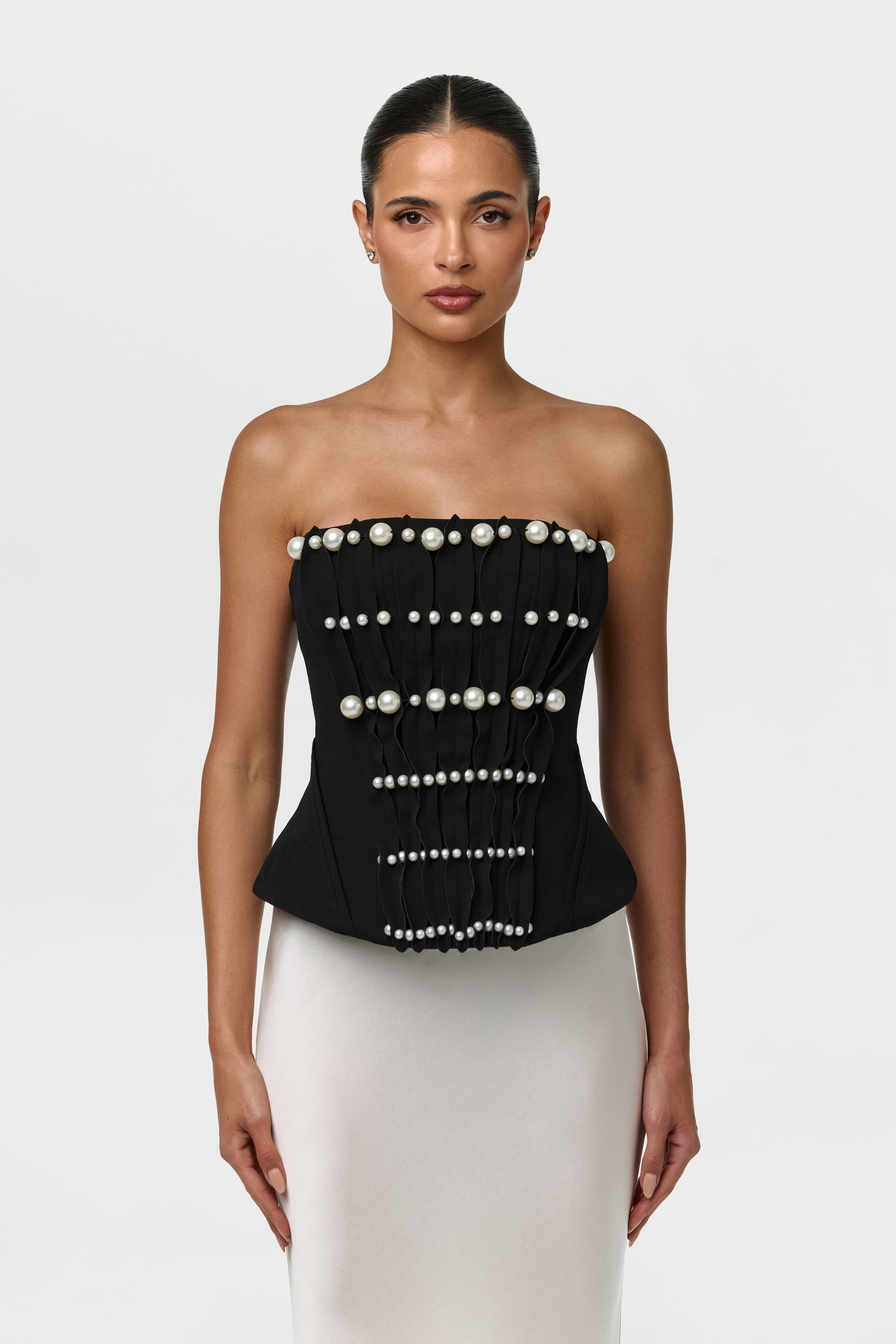 Crepe Pearl Tube Corset