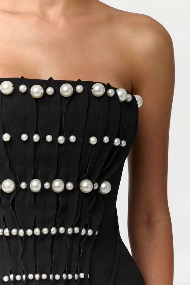 Crepe Pearl Tube Corset