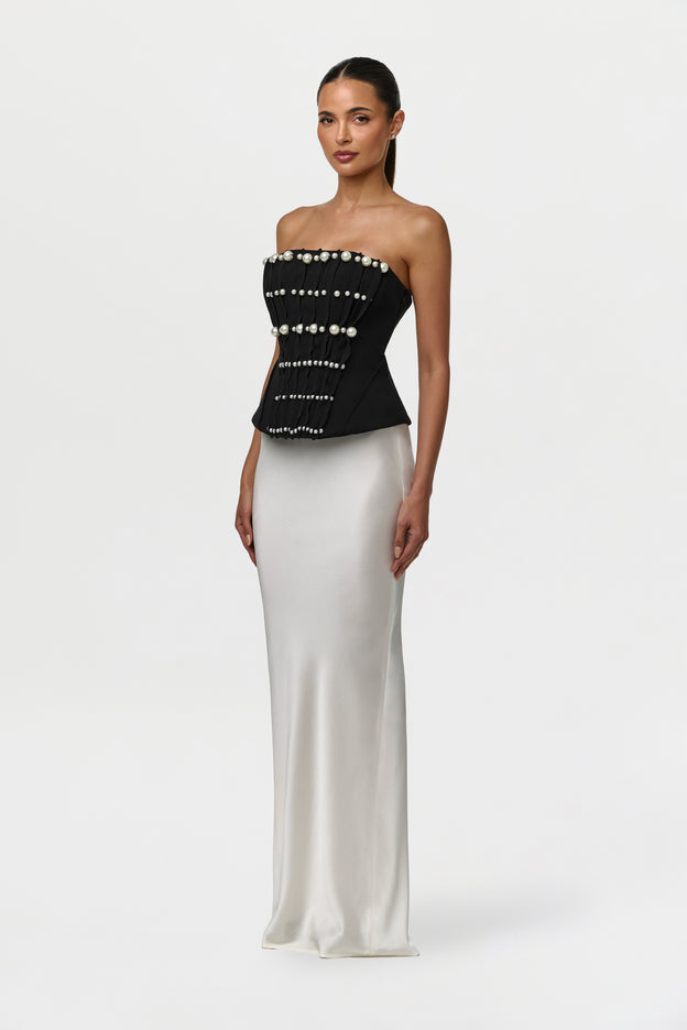 Crepe Pearl Tube Corset