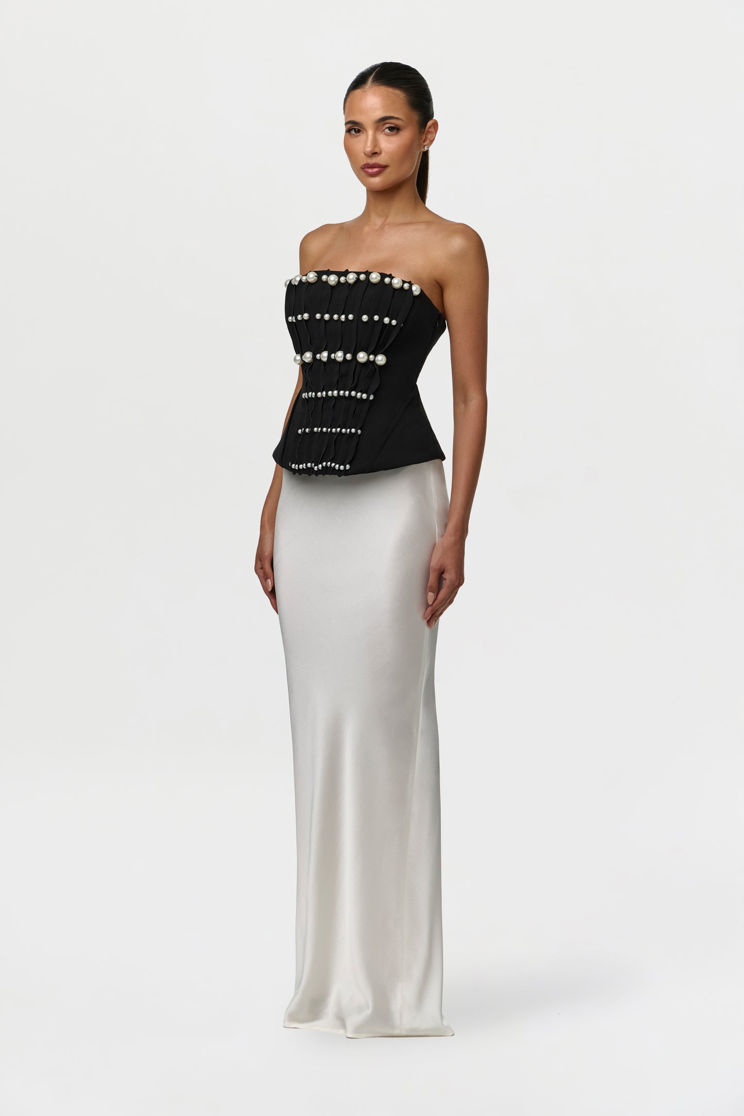 Silk High Waist Maxi Skirt