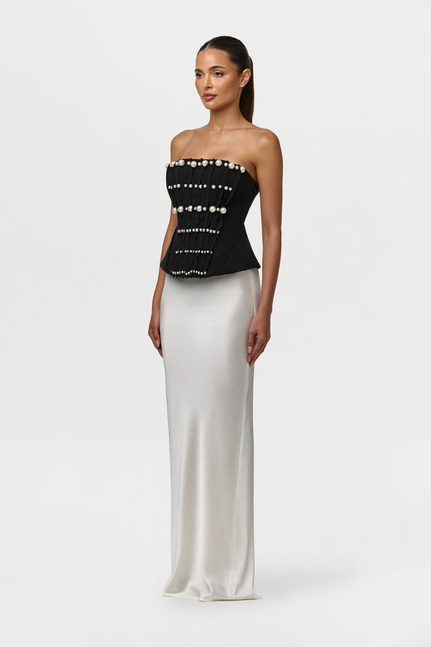 Silk High Waist Maxi Skirt