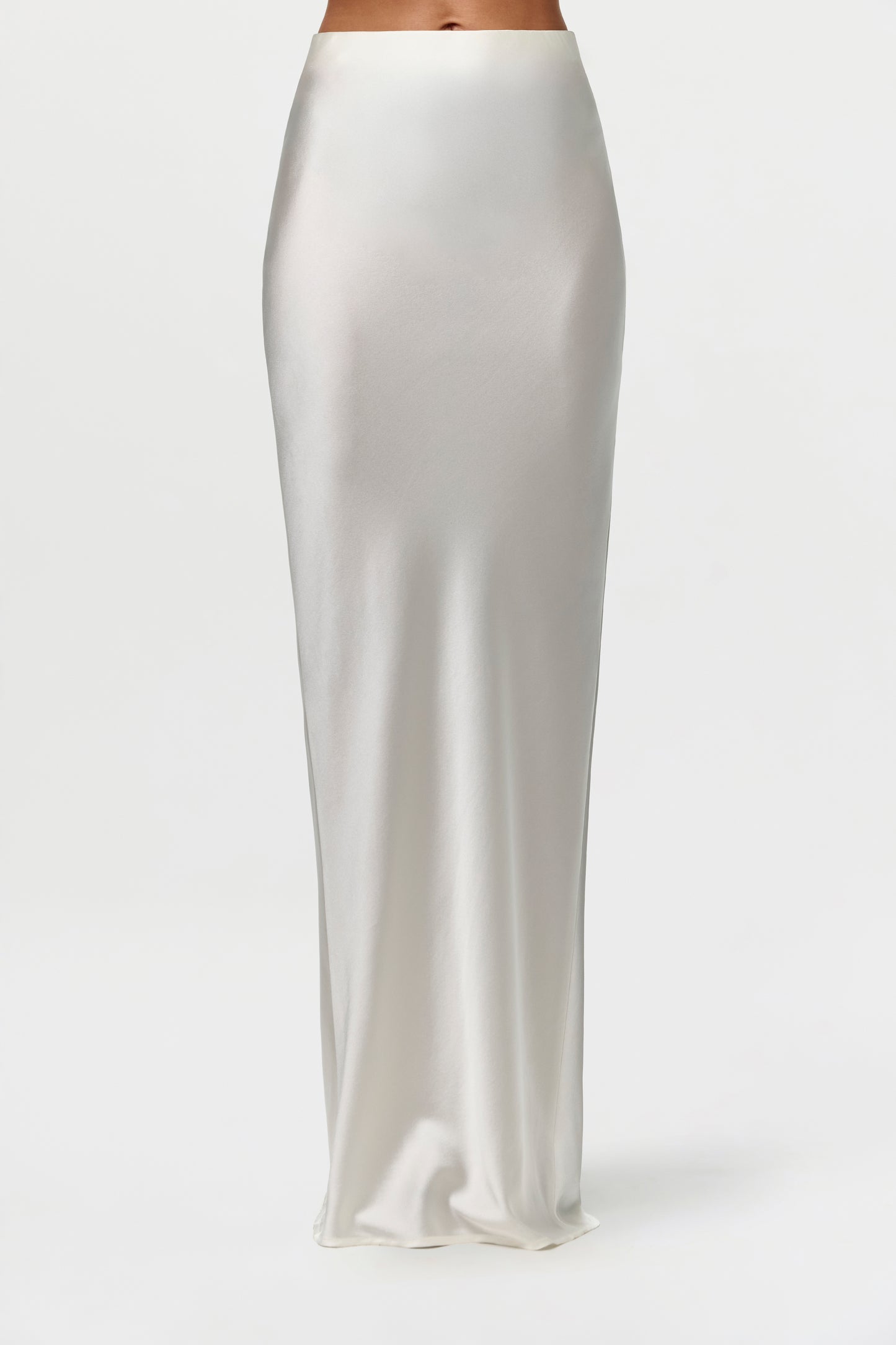 Silk High Waist Maxi Skirt