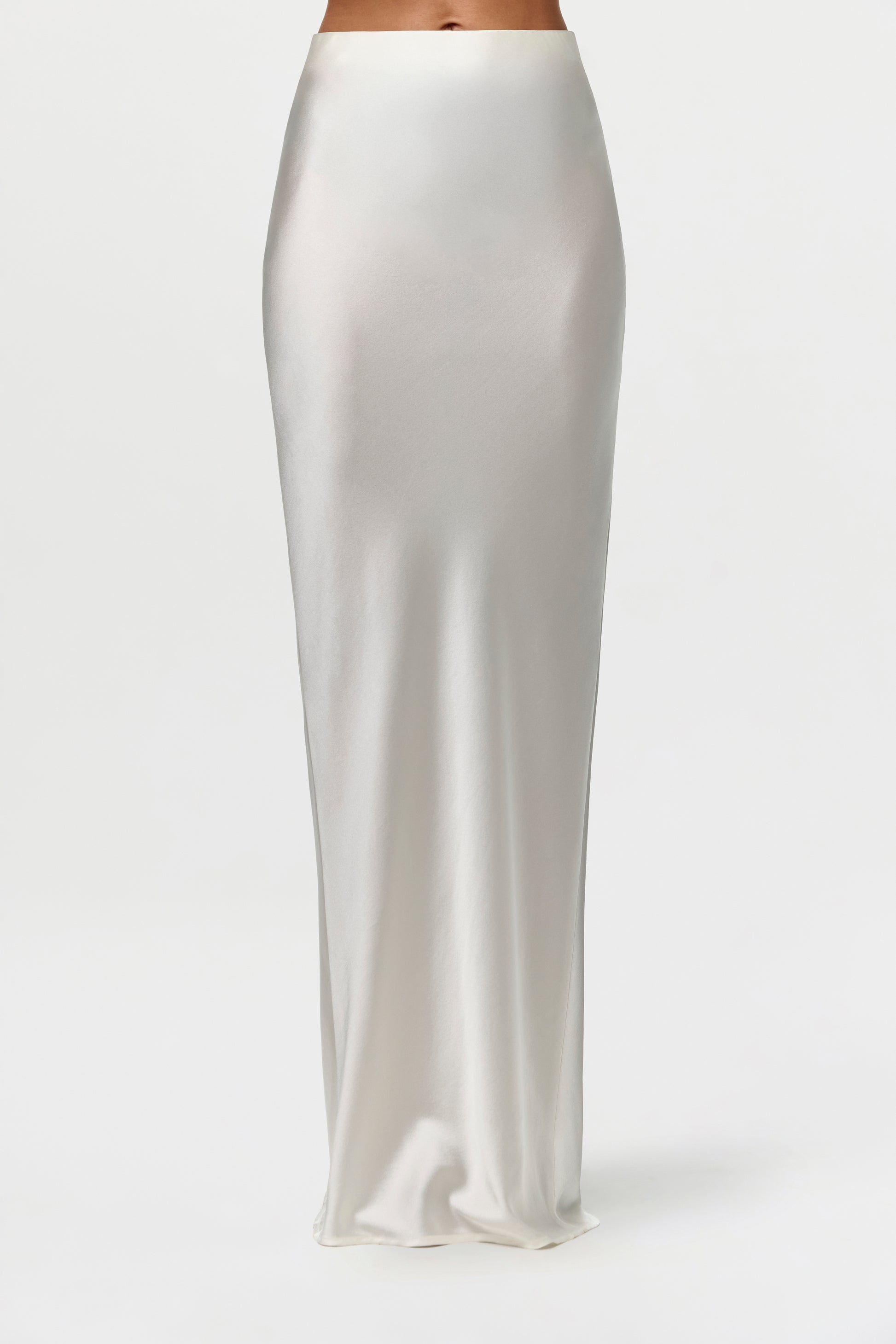 Silk High Waist Maxi Skirt