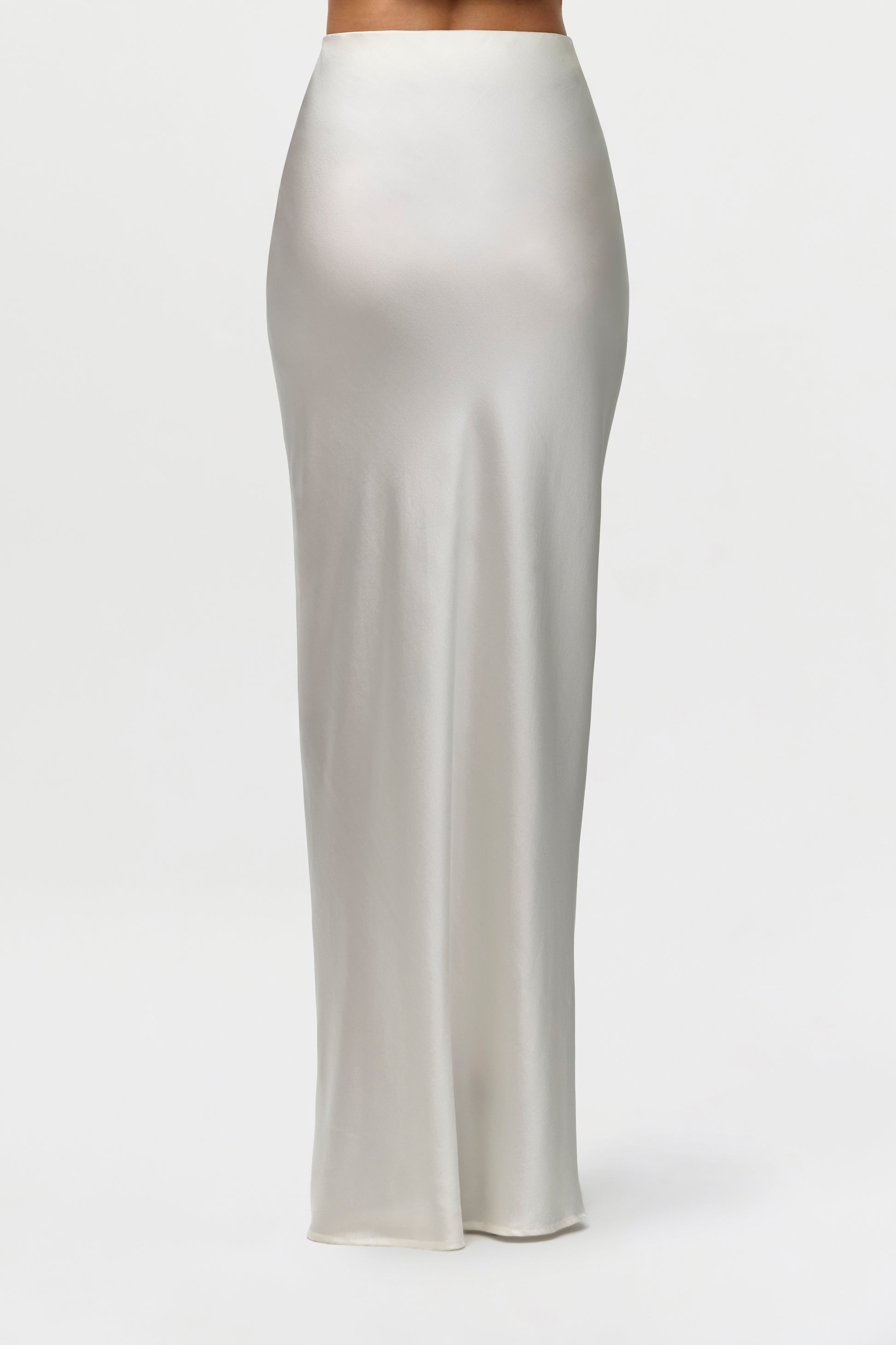 Silk High Waist Maxi Skirt
