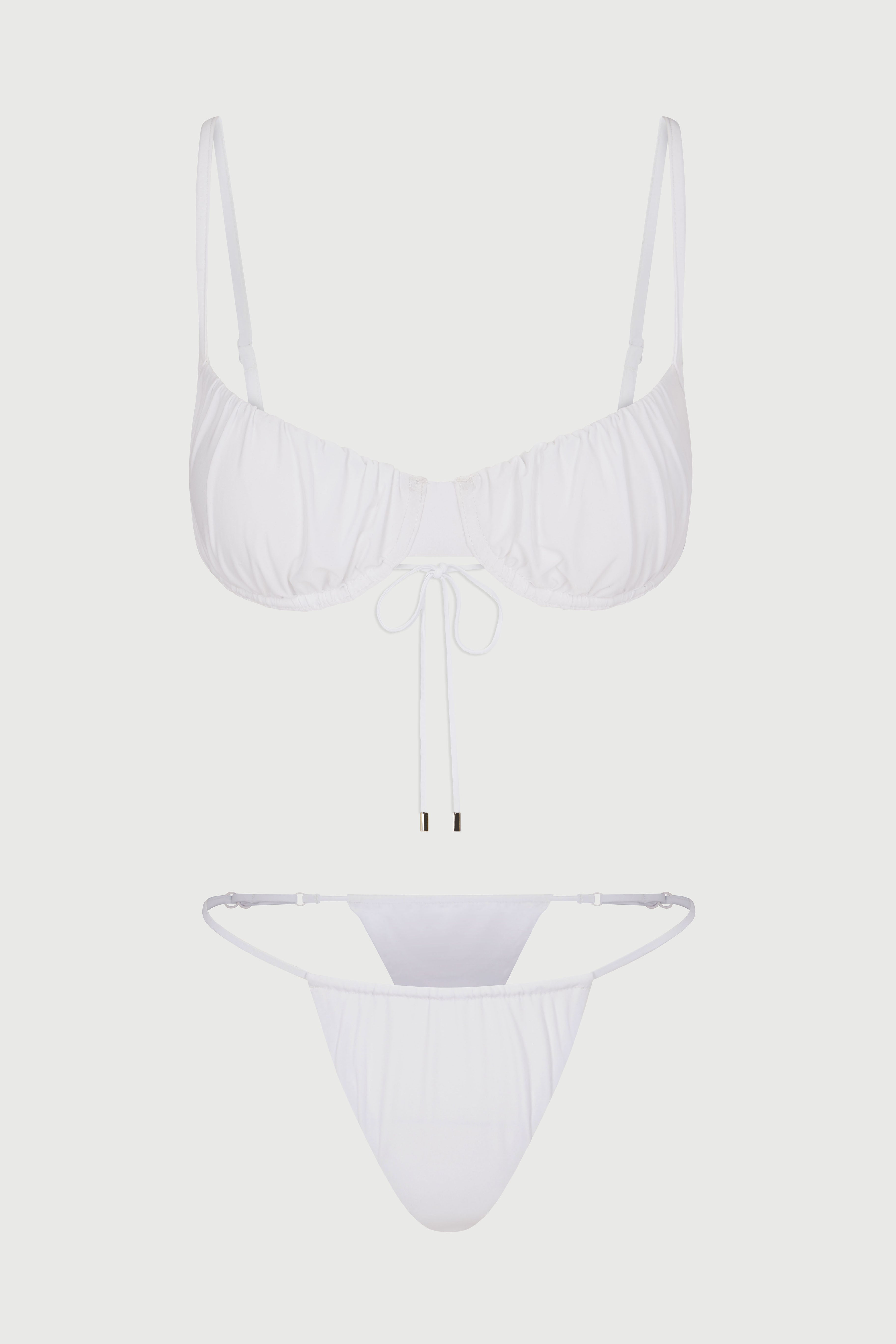 Ruched V-Neck Bikini – Naked Wardrobe