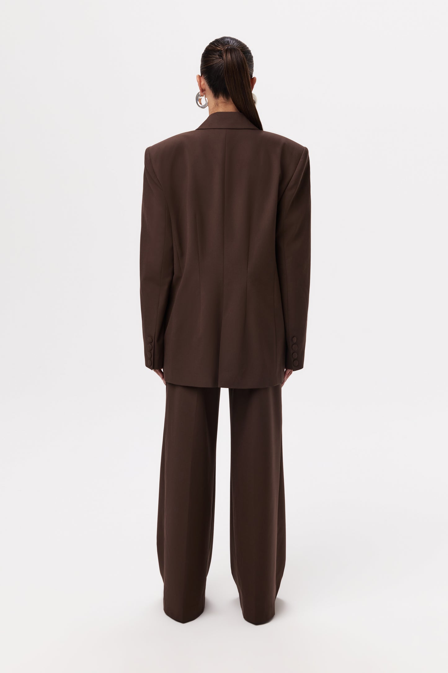 Pleated Wide-Leg Suit Pant