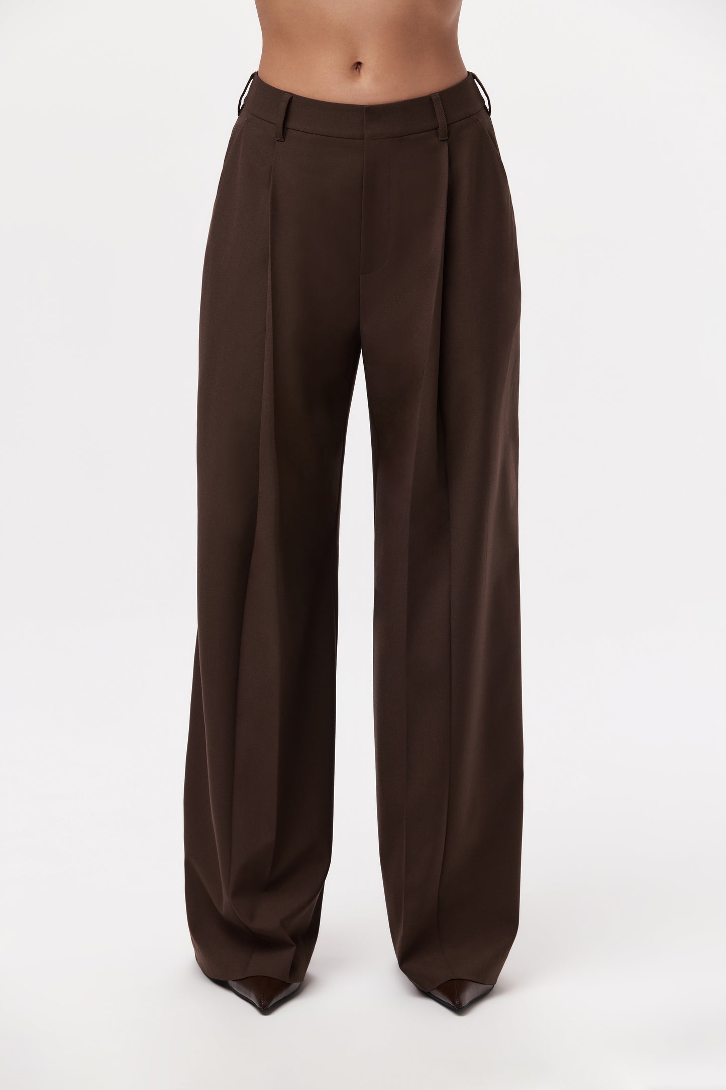 Pleated Wide-Leg Suit Pant