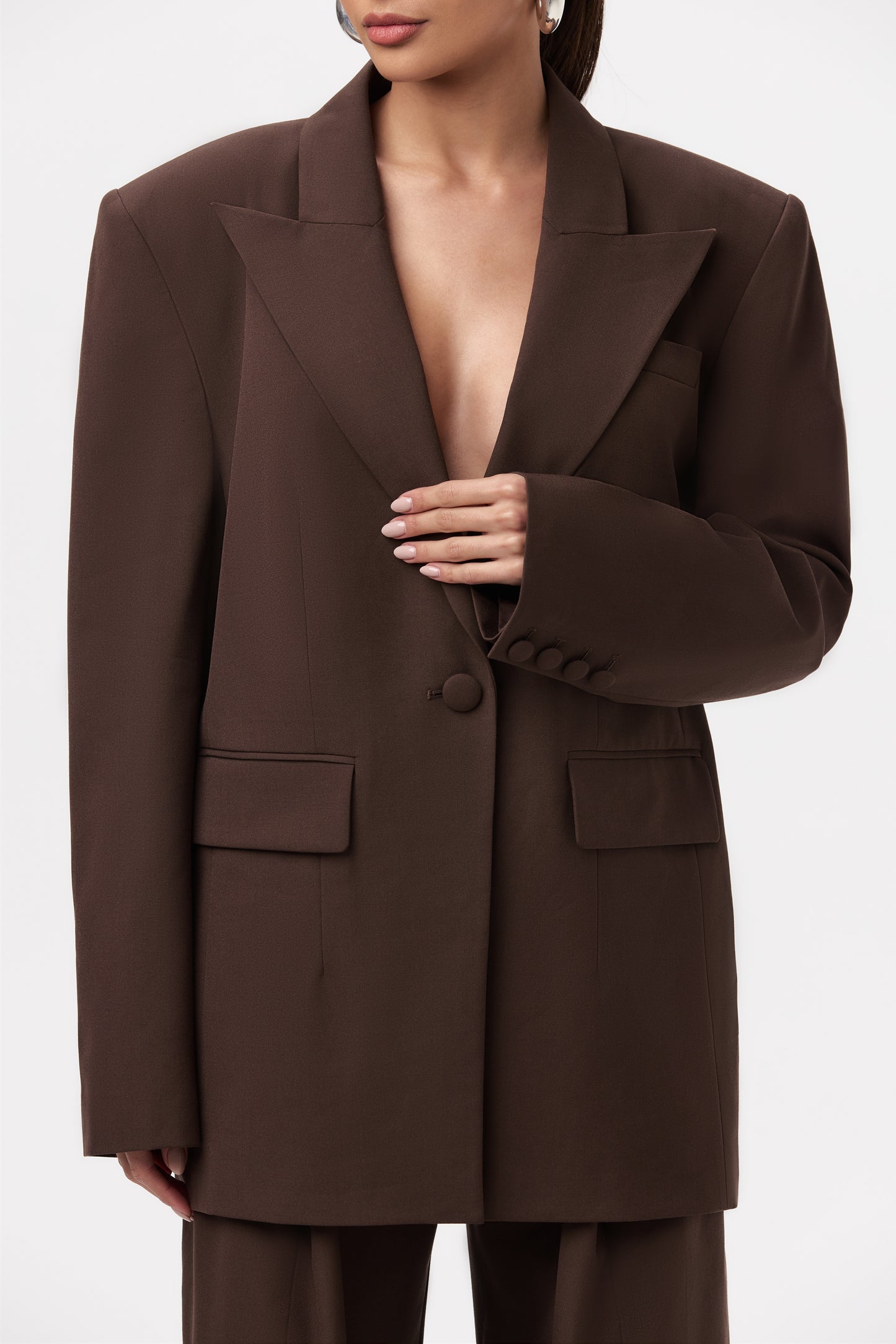 Power Shoulder Suit Boyfriend Blazer