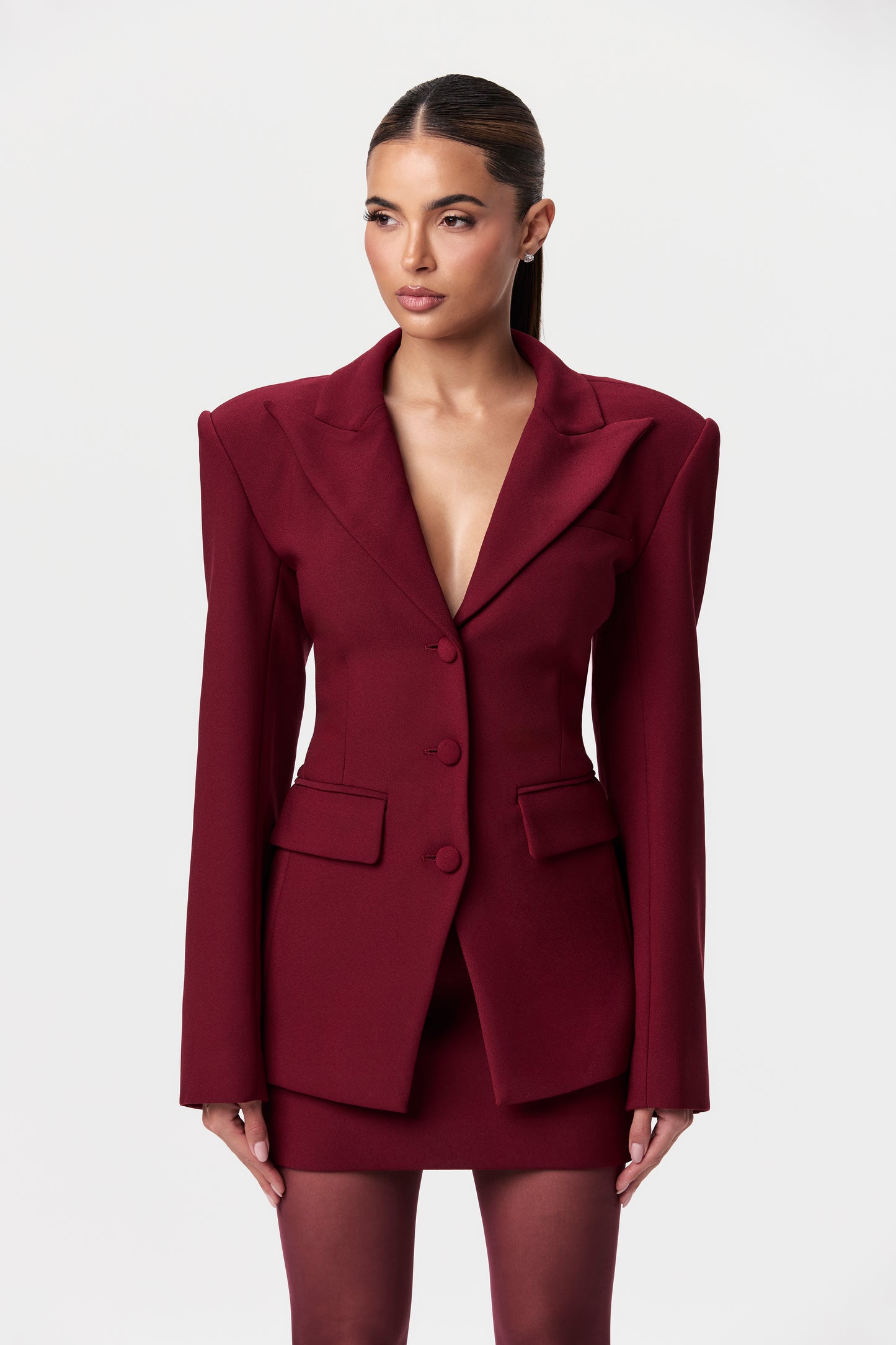 Suiting Power Shoulder Blazer