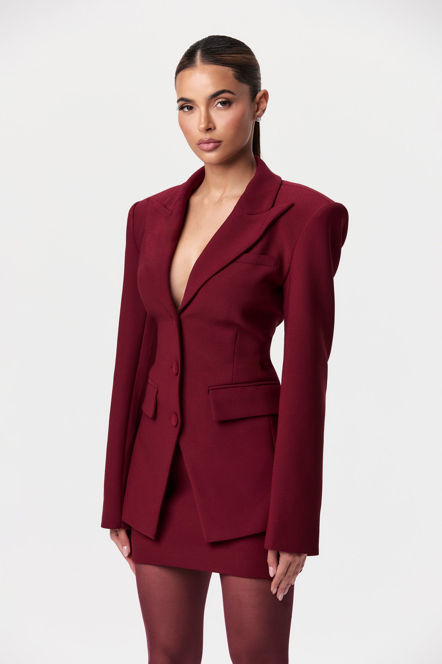 Suiting Power Shoulder Blazer