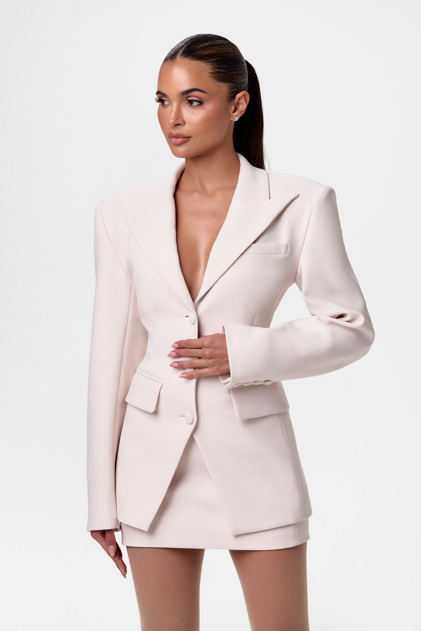 Suiting Power Shoulder Blazer