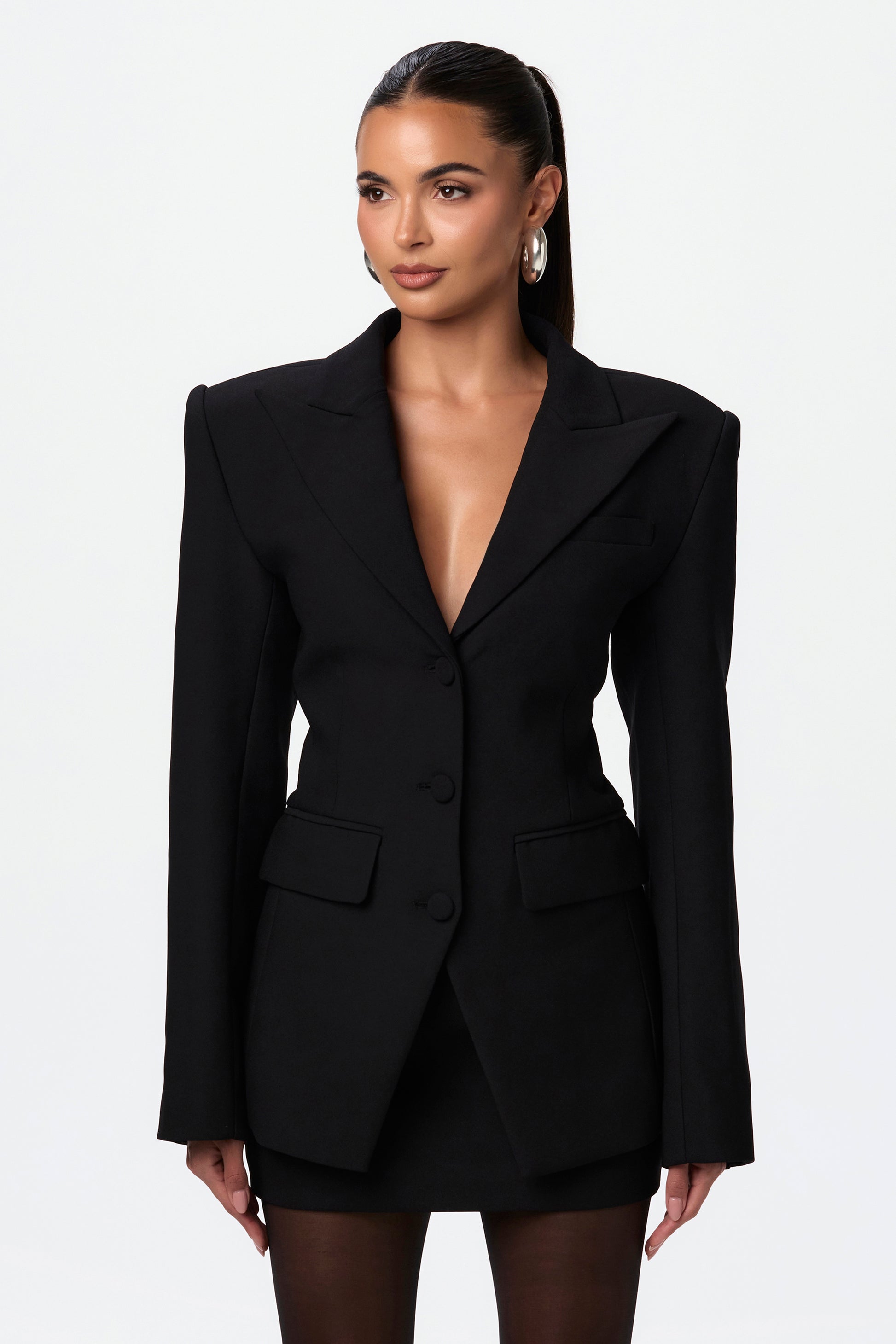 Suiting Power Shoulder Blazer Naked Wardrobe Suiting Power Shoulder Blazer Naked Wardrobe
