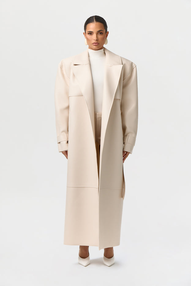 Vegan Leather Trench Coat