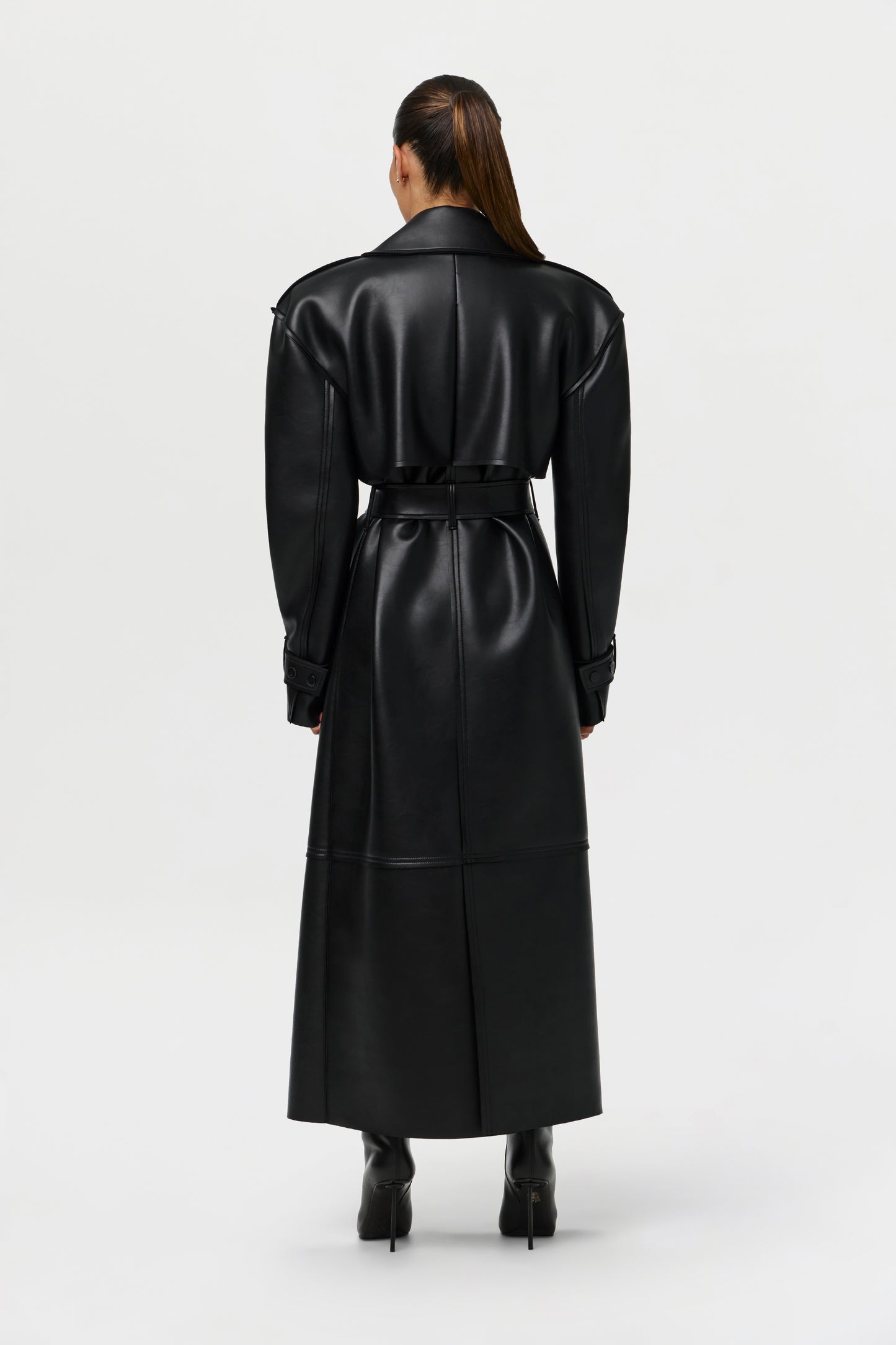 Vegan Leather Trench Coat