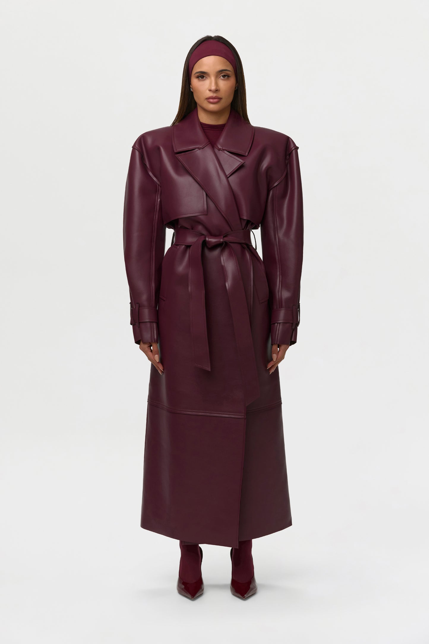 Vegan Leather Trench Coat