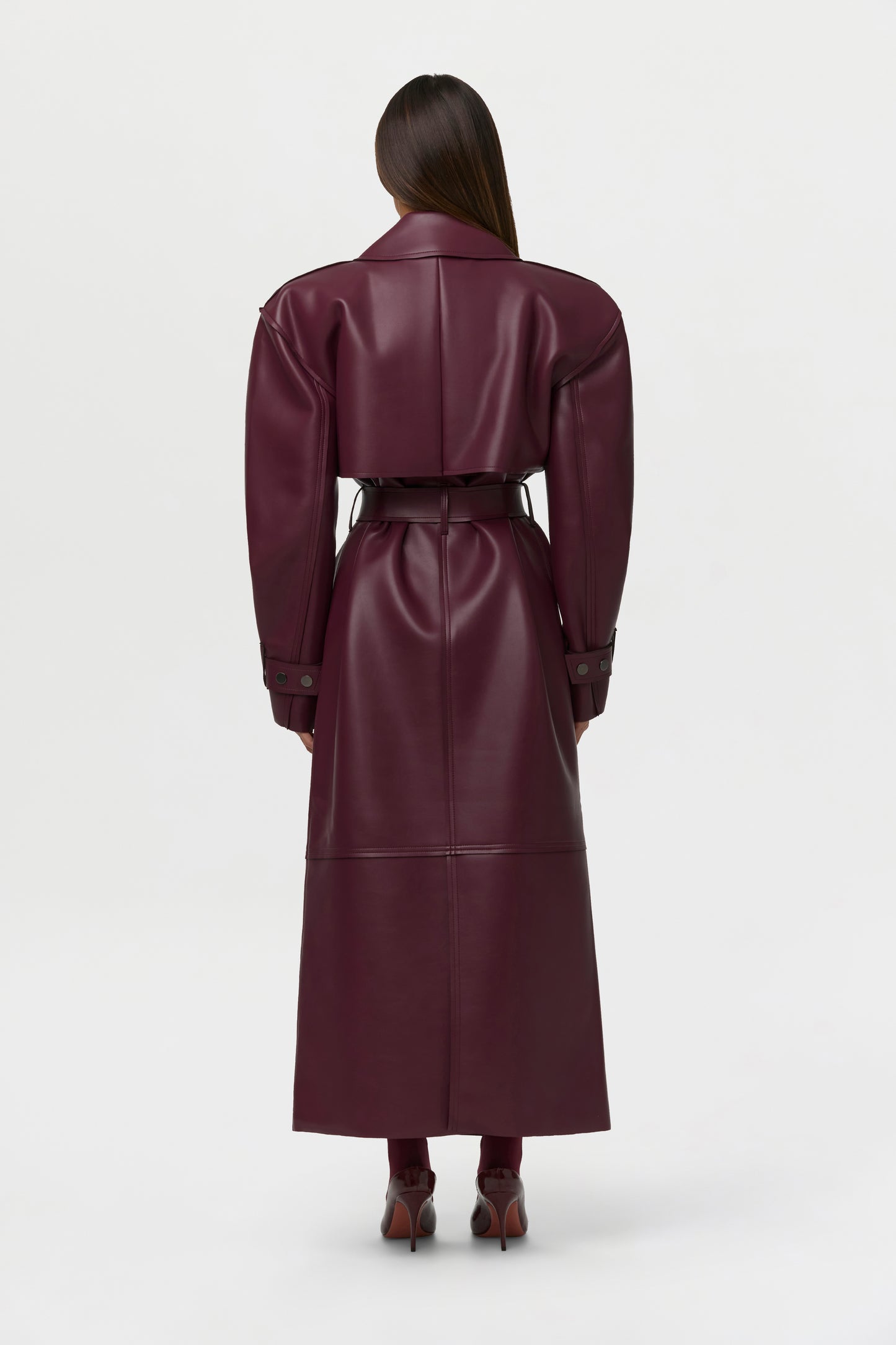 Vegan Leather Trench Coat