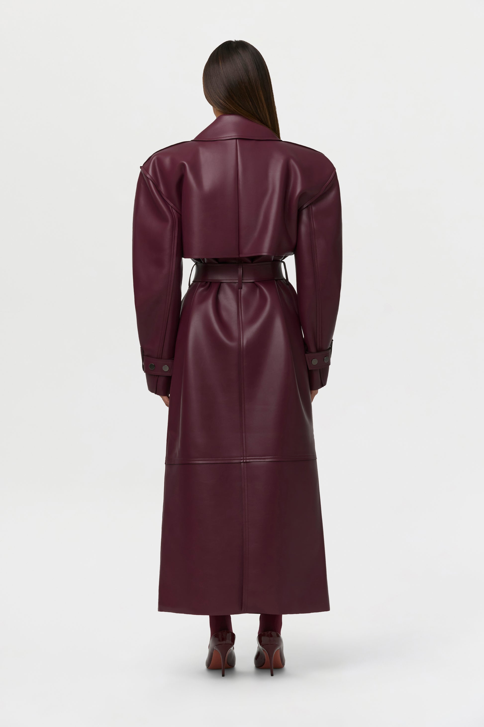 Vegan Leather Trench Coat