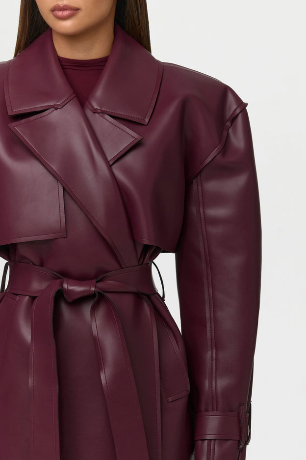 Vegan Leather Trench Coat