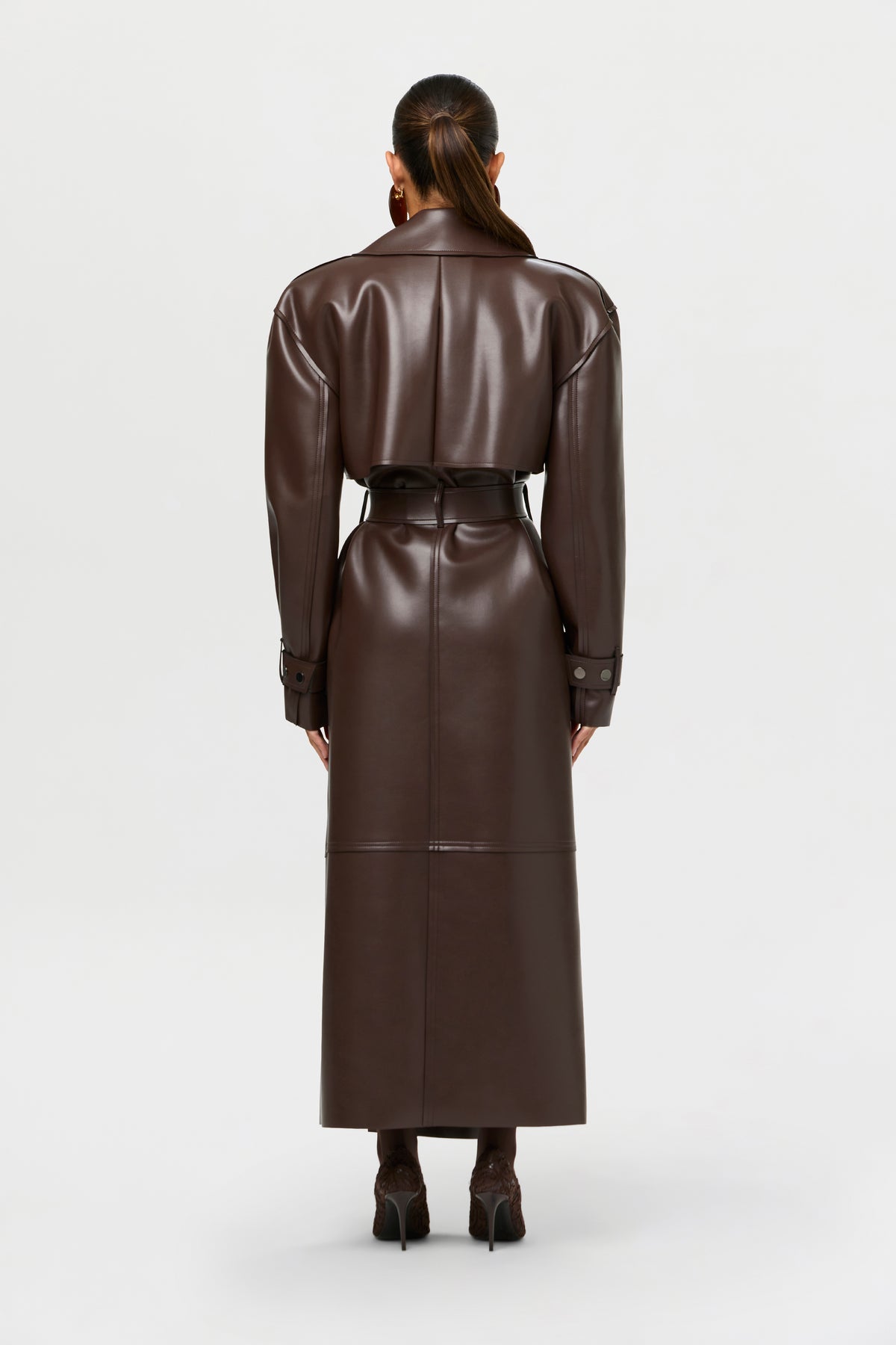 Vegan Leather Trench Coat